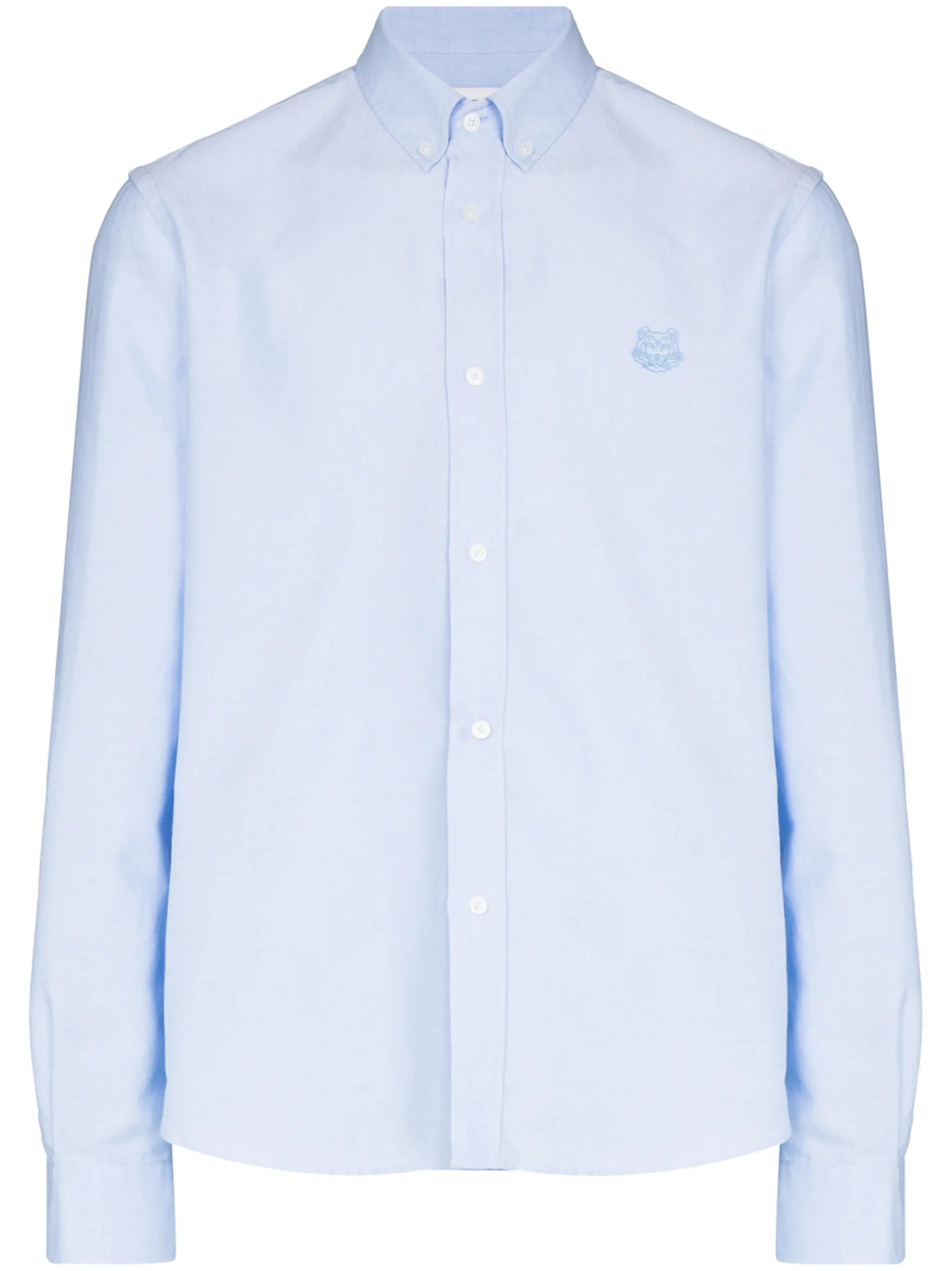 tiger chest button down shirt