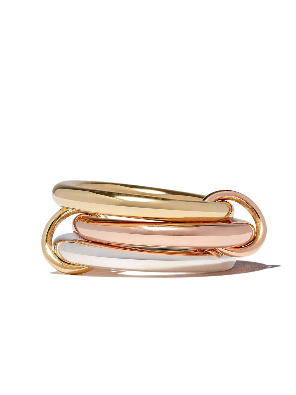 18Kt yellow gold, sterling silver and 18kt rose gold Mercury linked ring