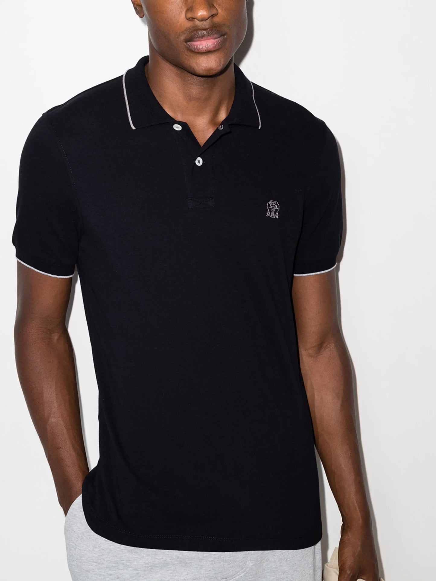 logo-embroidered polo shirt