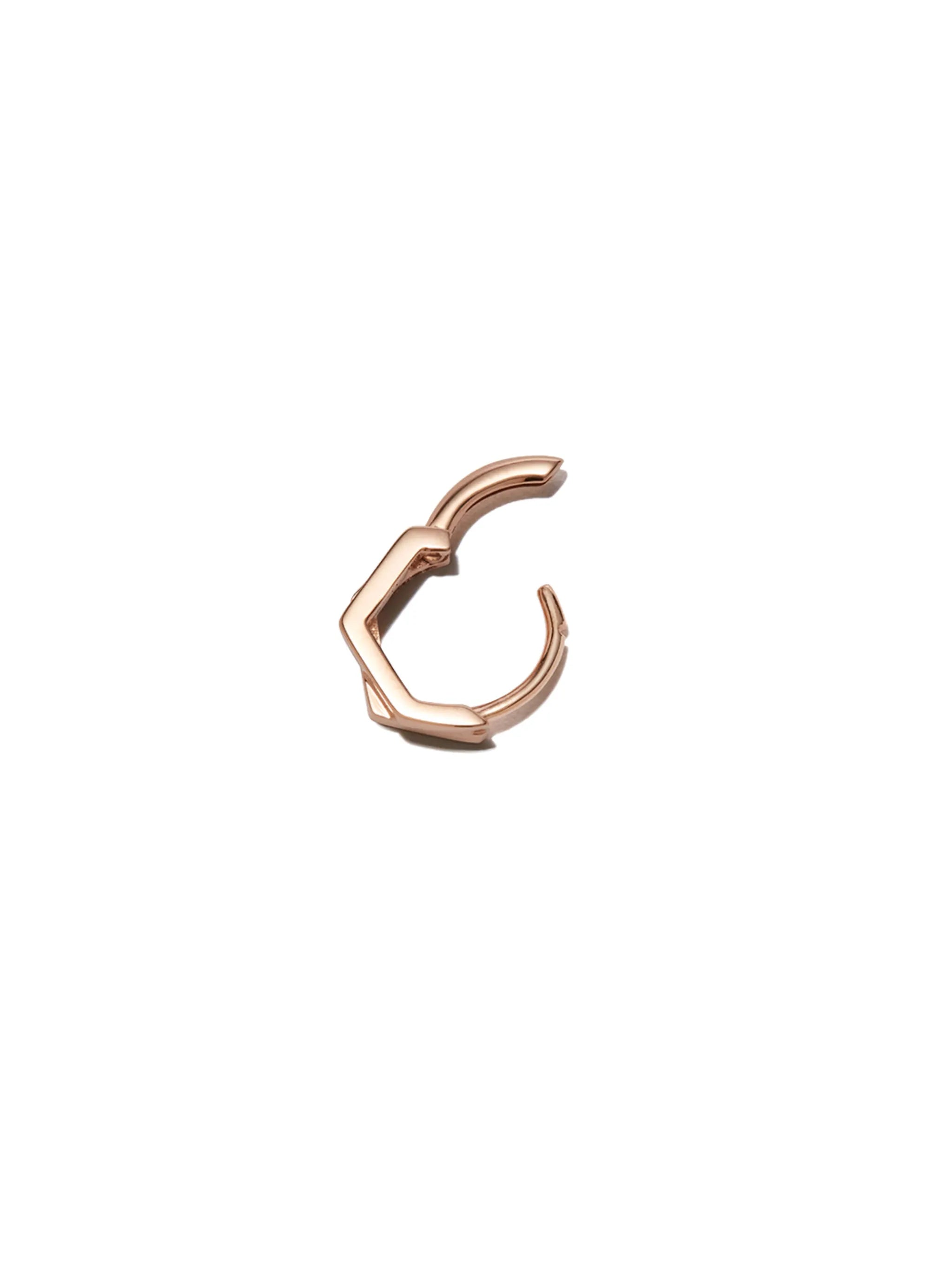 18kt rose gold Antifer two-row hoop earring