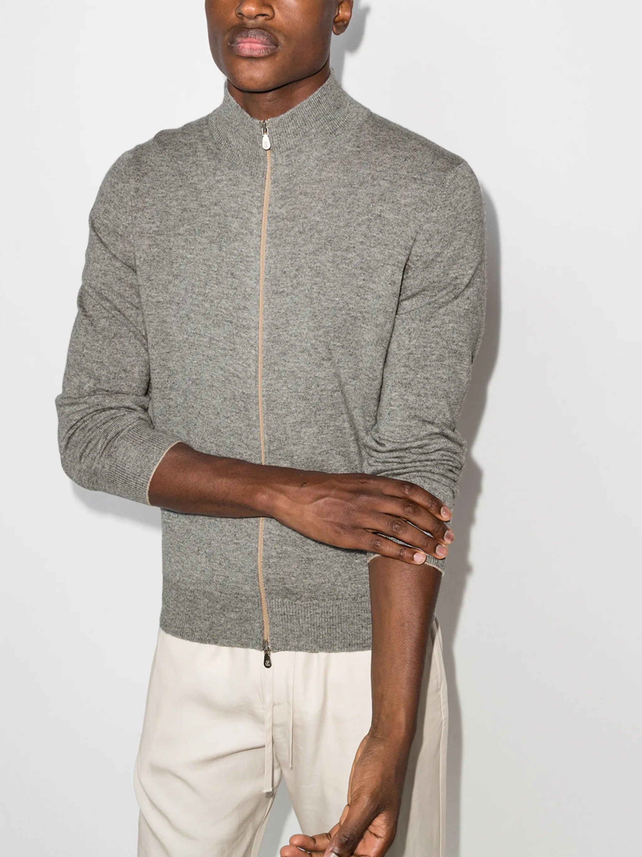 zip-up wool jumper