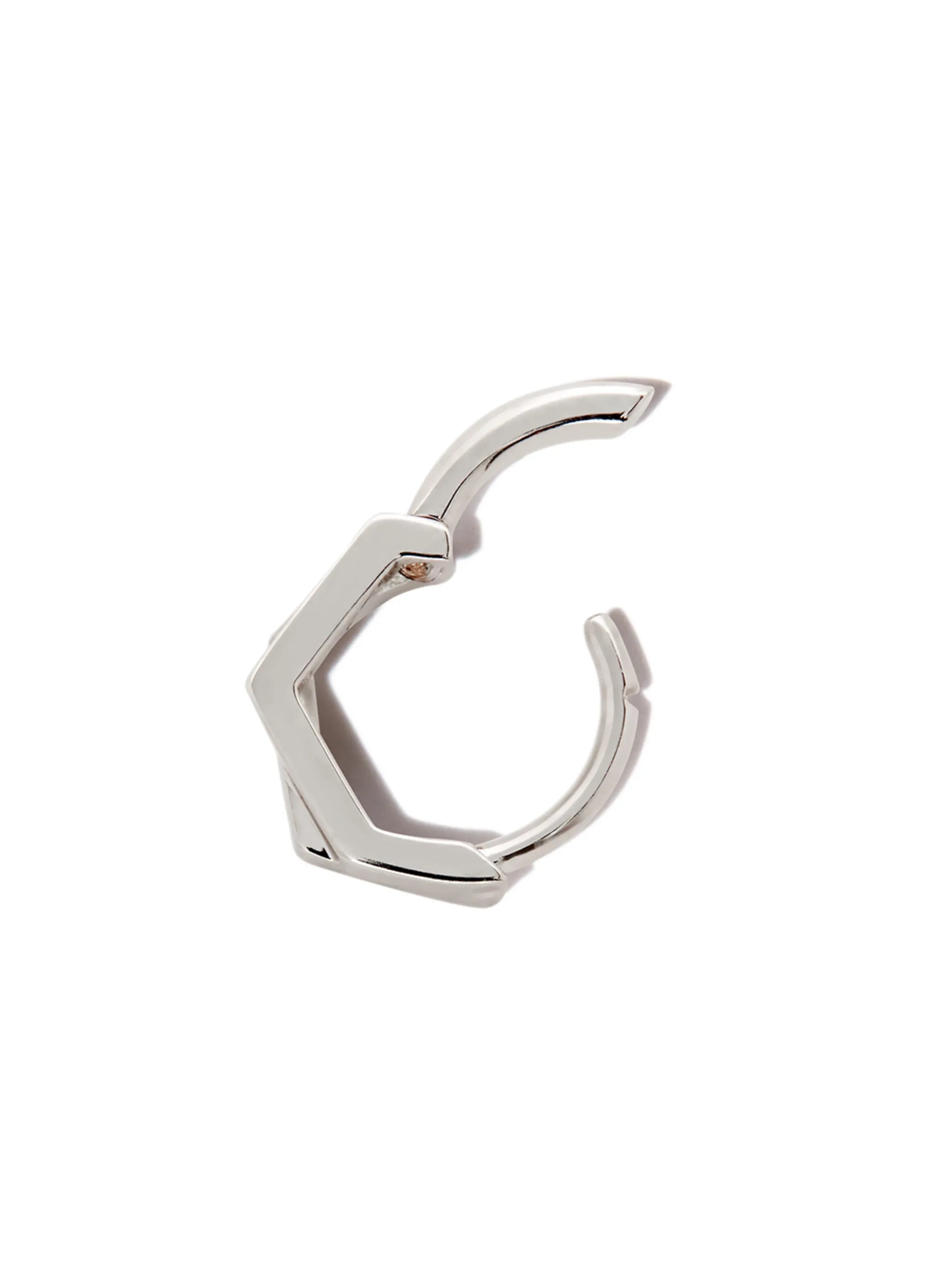 18kt white gold Antifer two-row single hoop earring