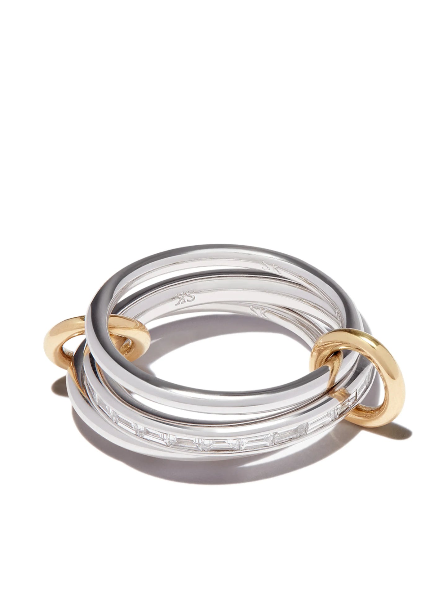 18kt white and yellow gold Hume diamond linked ring