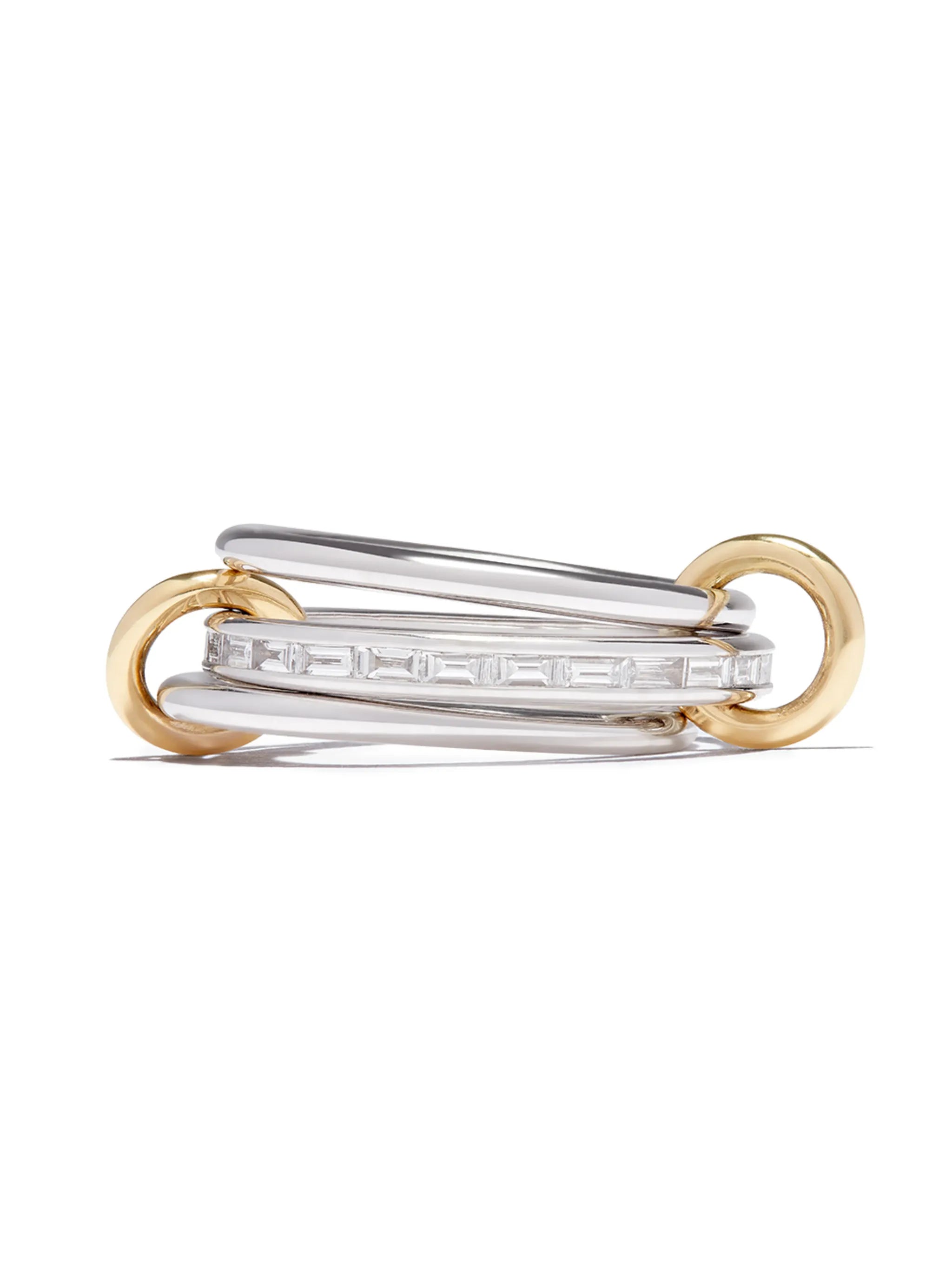 18kt white and yellow gold Hume diamond linked ring
