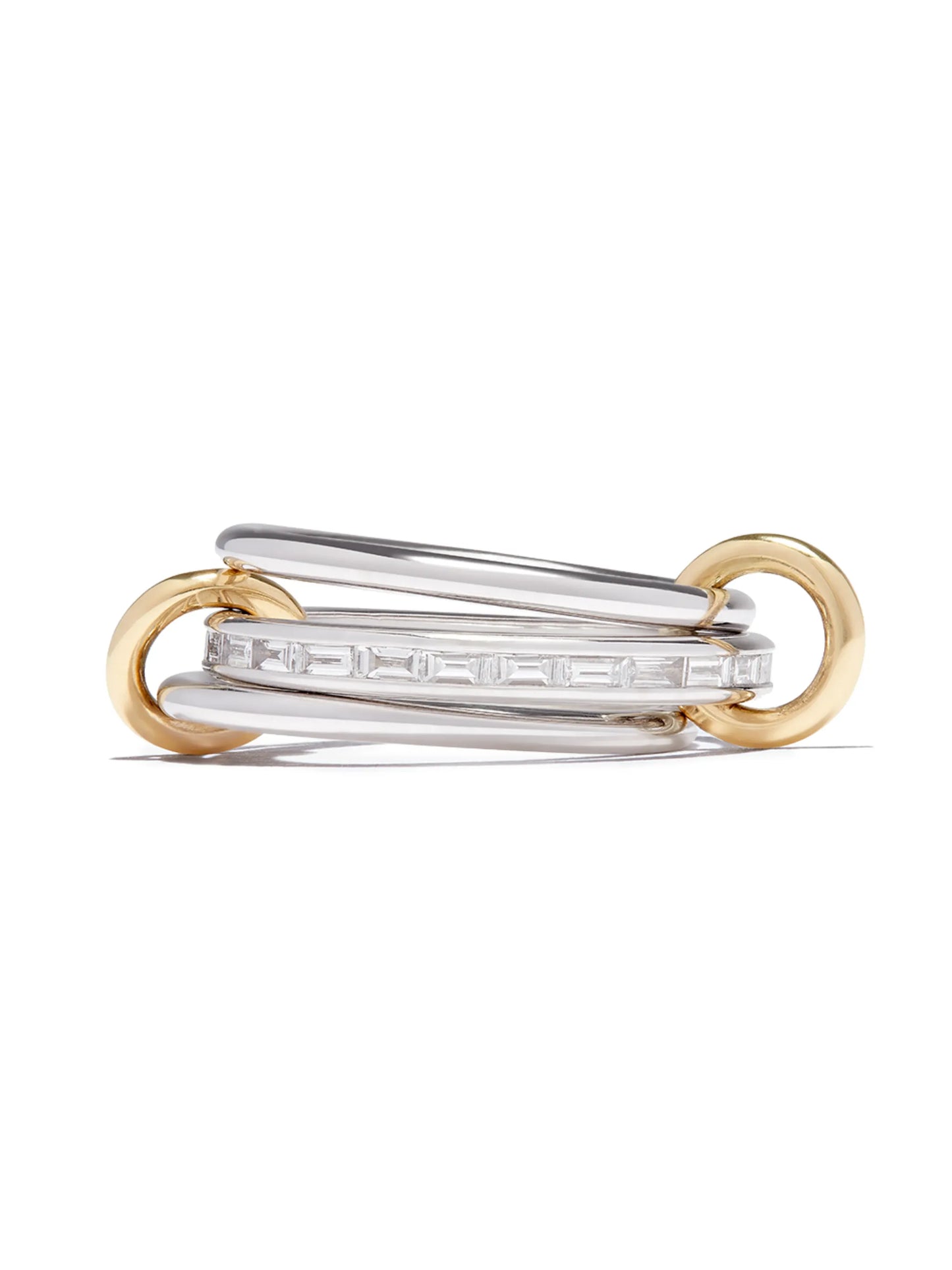 18kt white and yellow gold Hume diamond linked ring