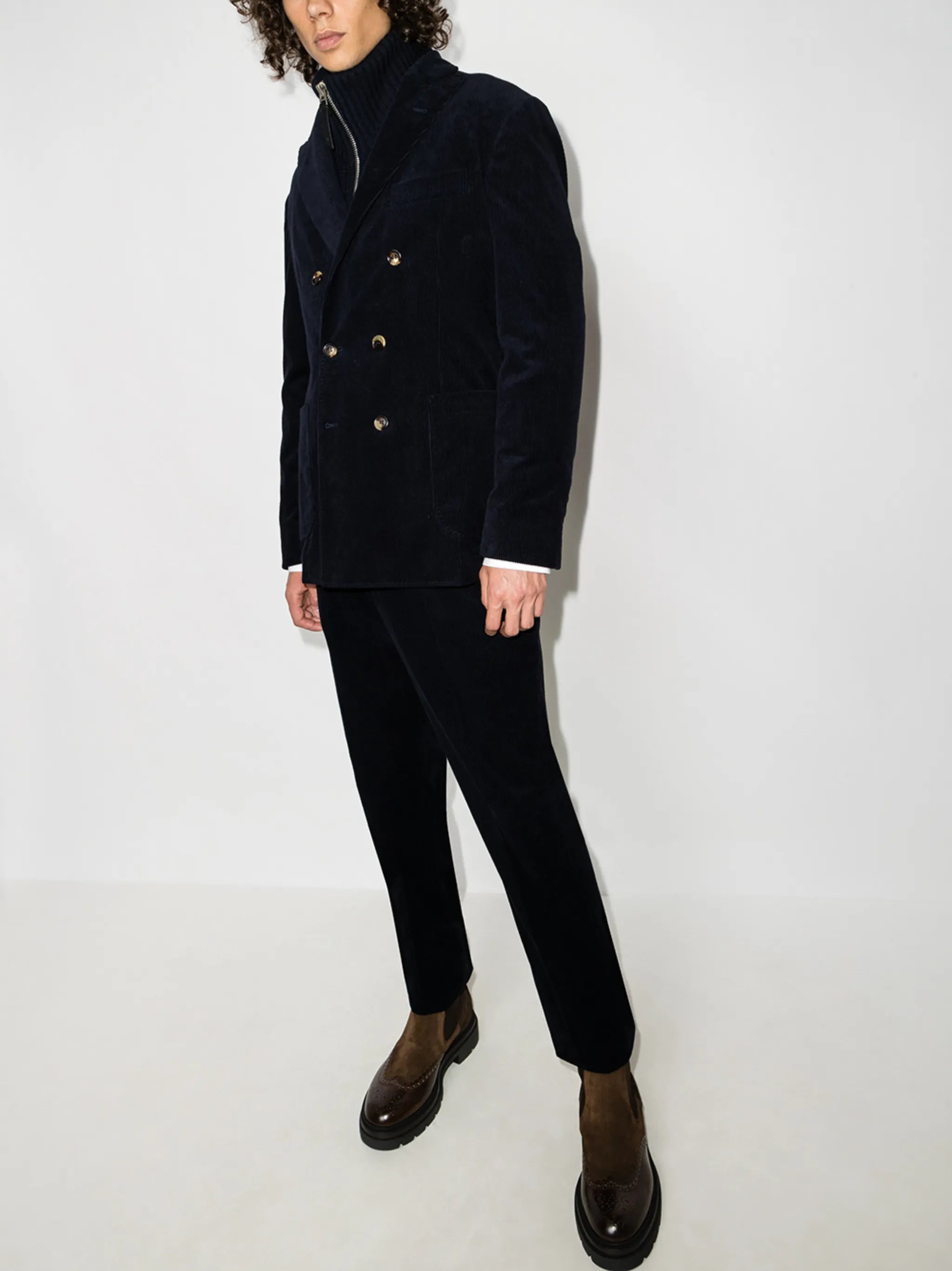 two-piece corduroy suit