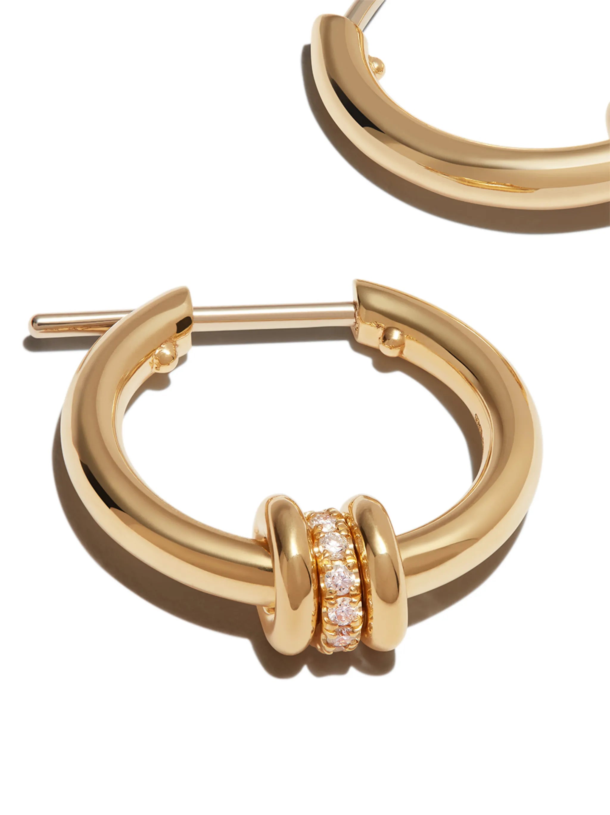 18kt yellow gold Ara diamond hoop earrings