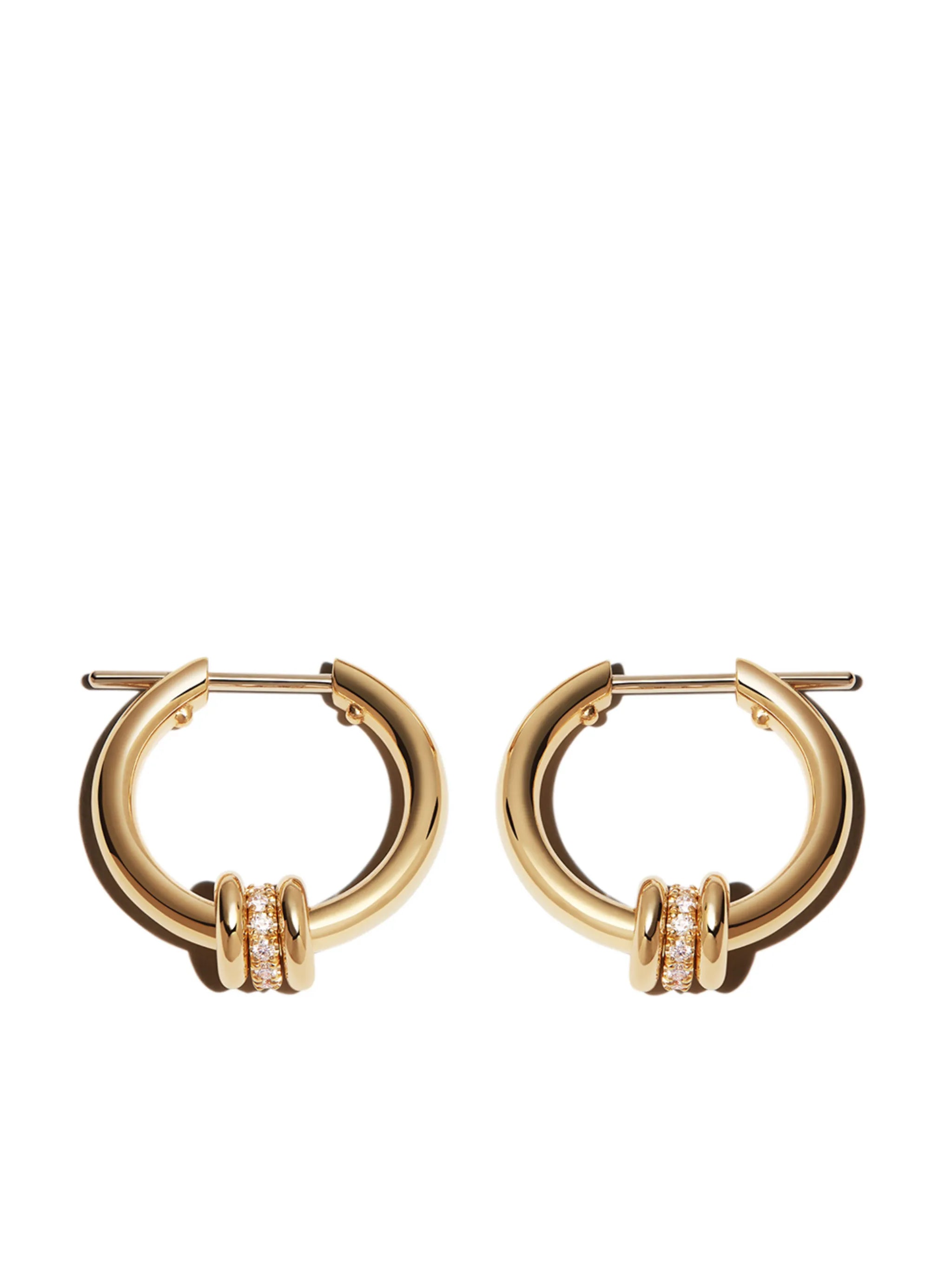 18kt yellow gold Ara diamond hoop earrings