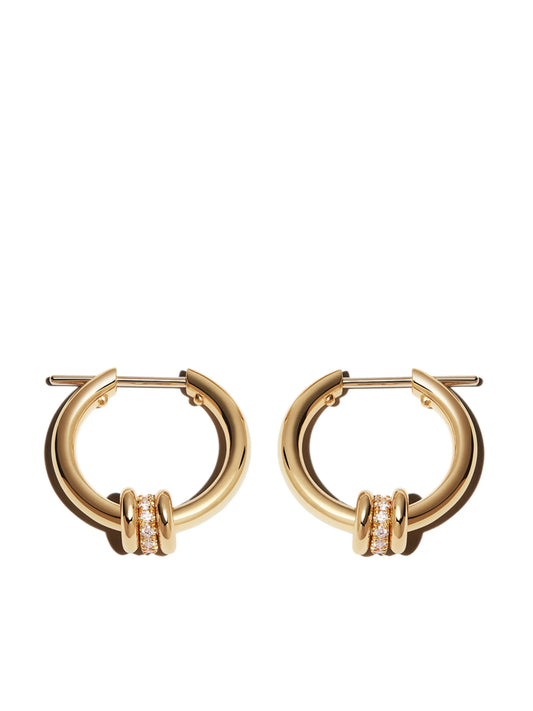 18kt yellow gold Ara diamond hoop earrings