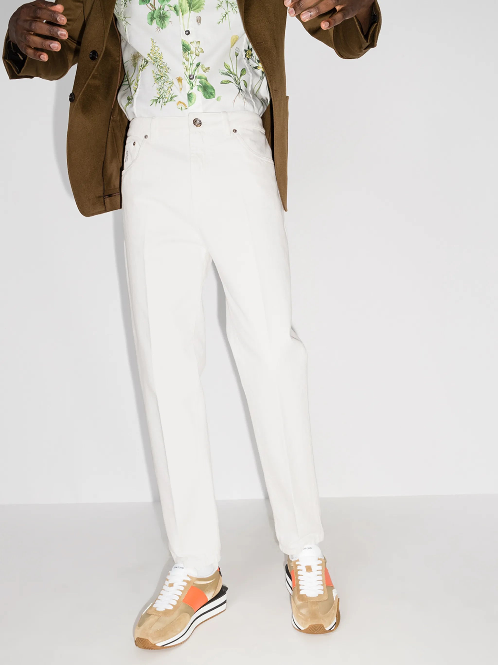 dyed-effect trousers
