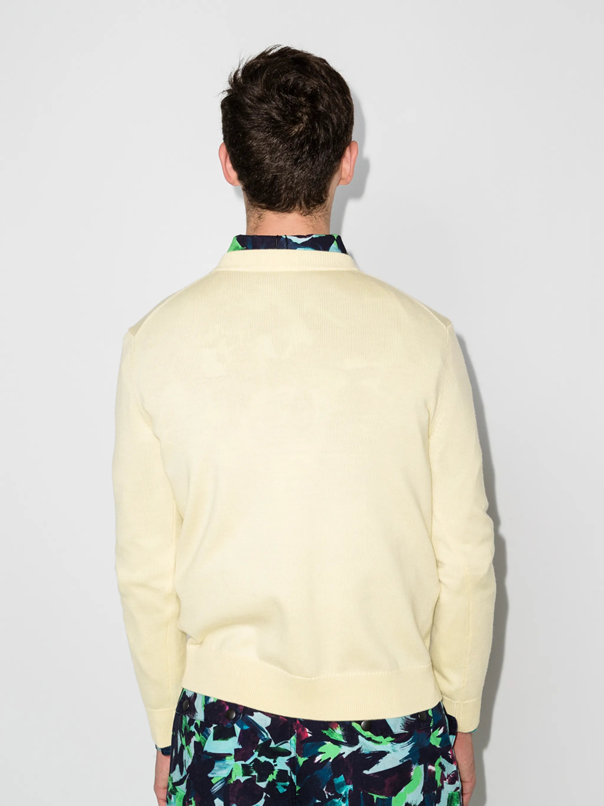 embroidered-logo crew neck jumper