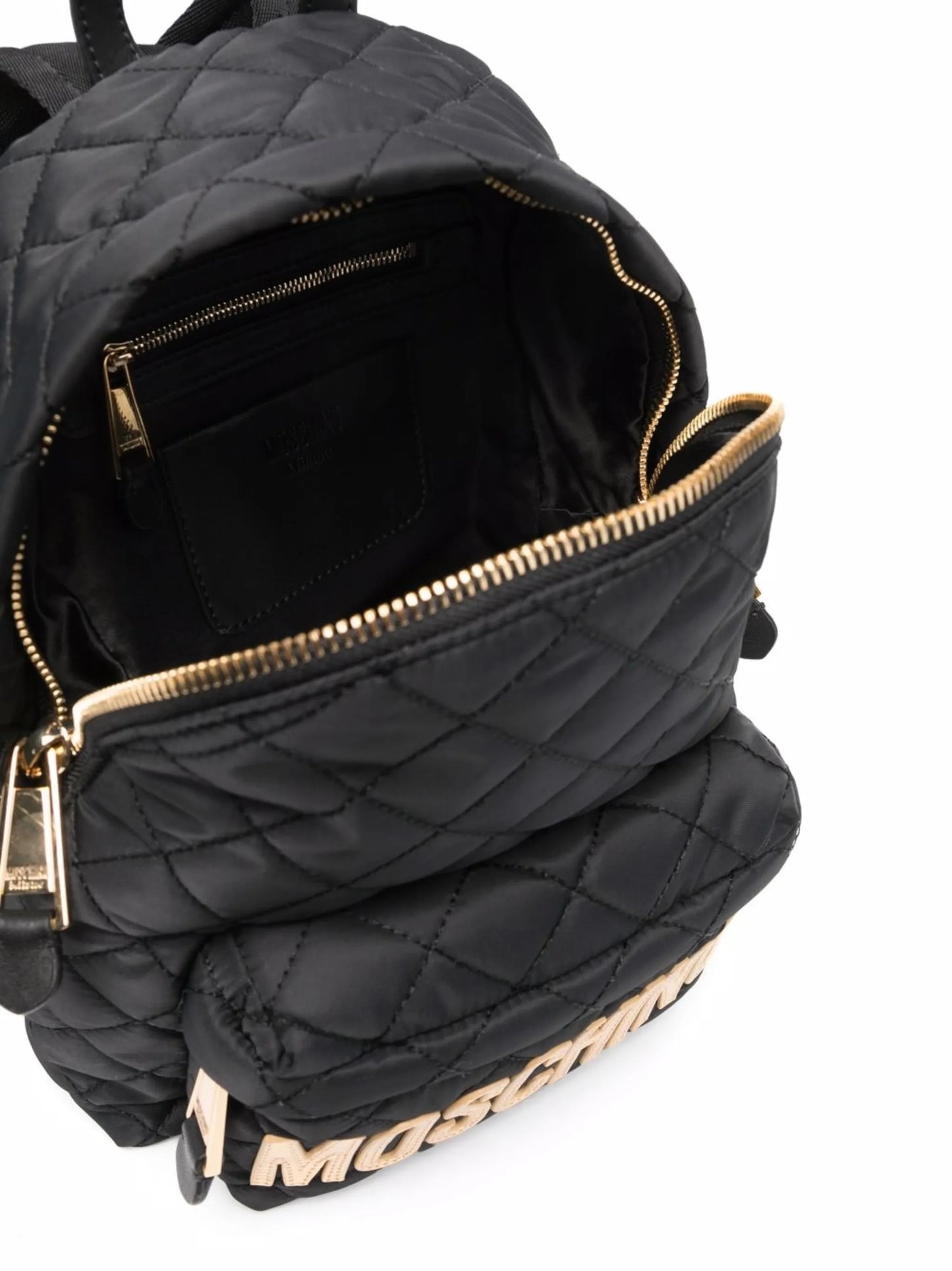 logo-plaque quilted backpack