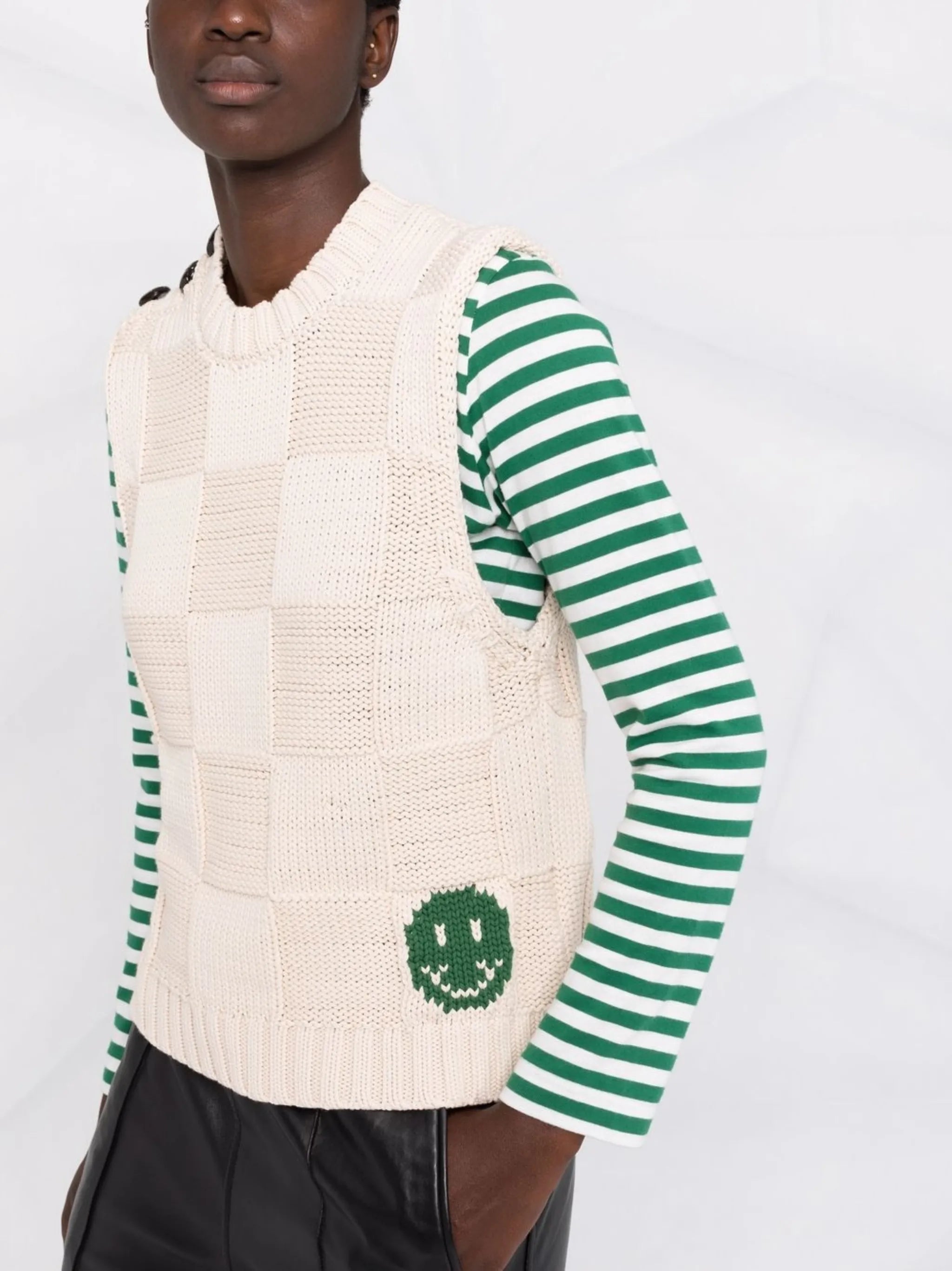 smiley fitted sweater vest