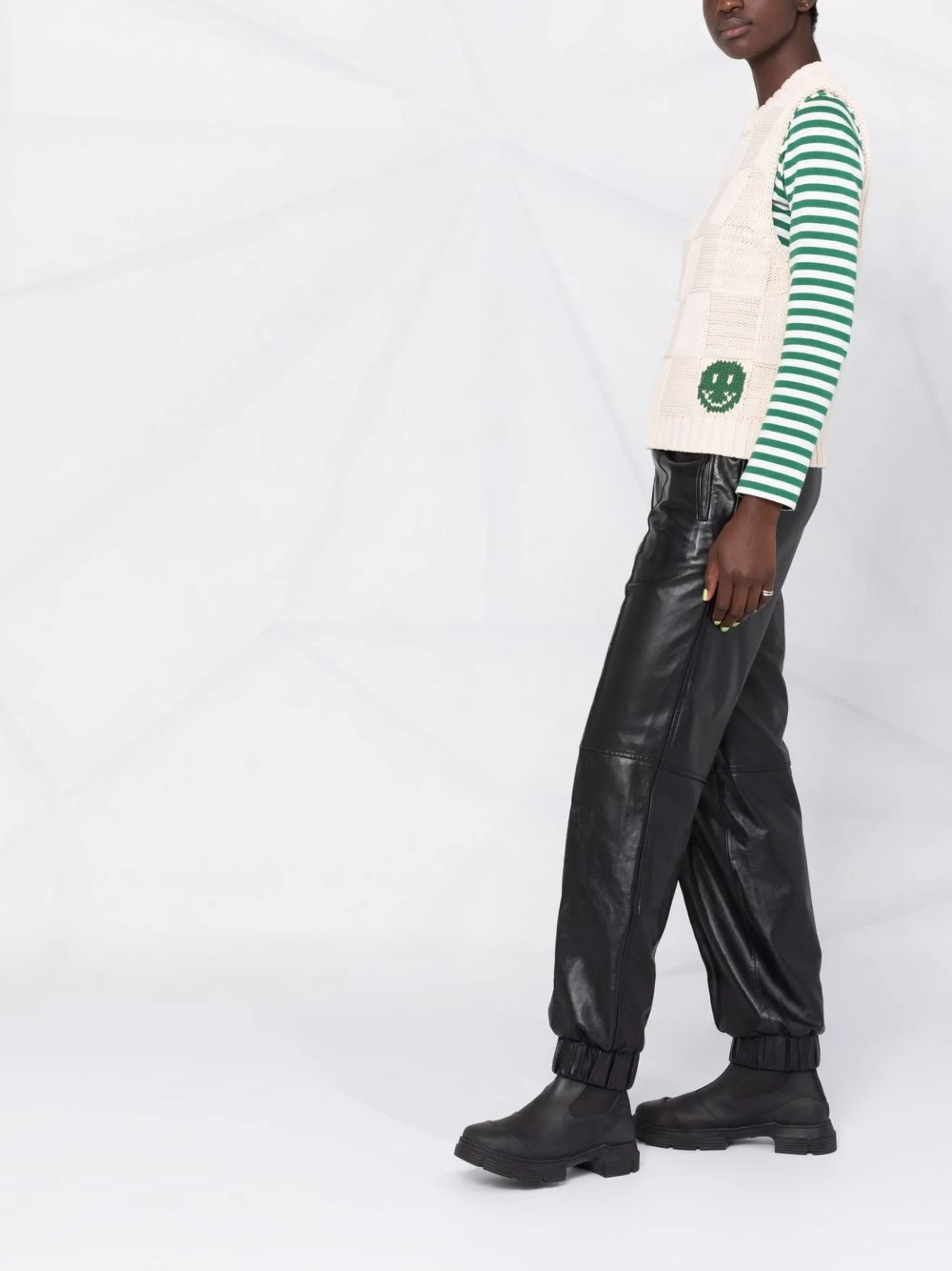 smiley fitted sweater vest