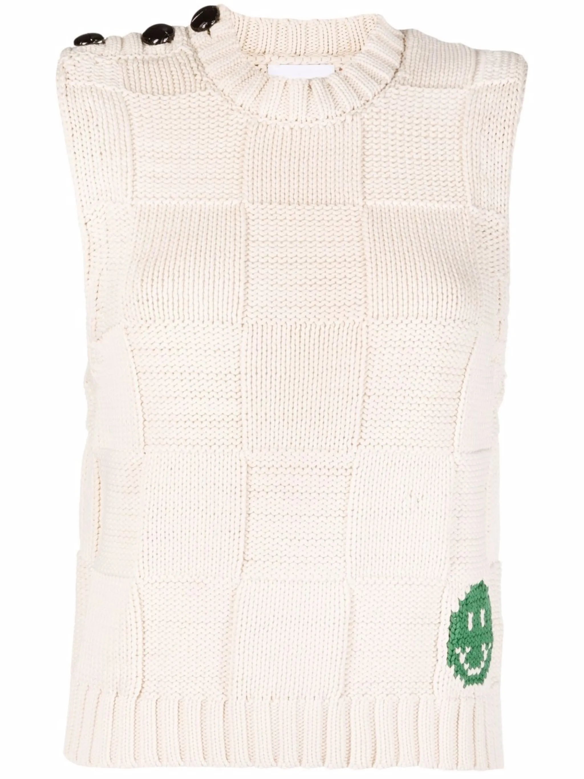 smiley fitted sweater vest