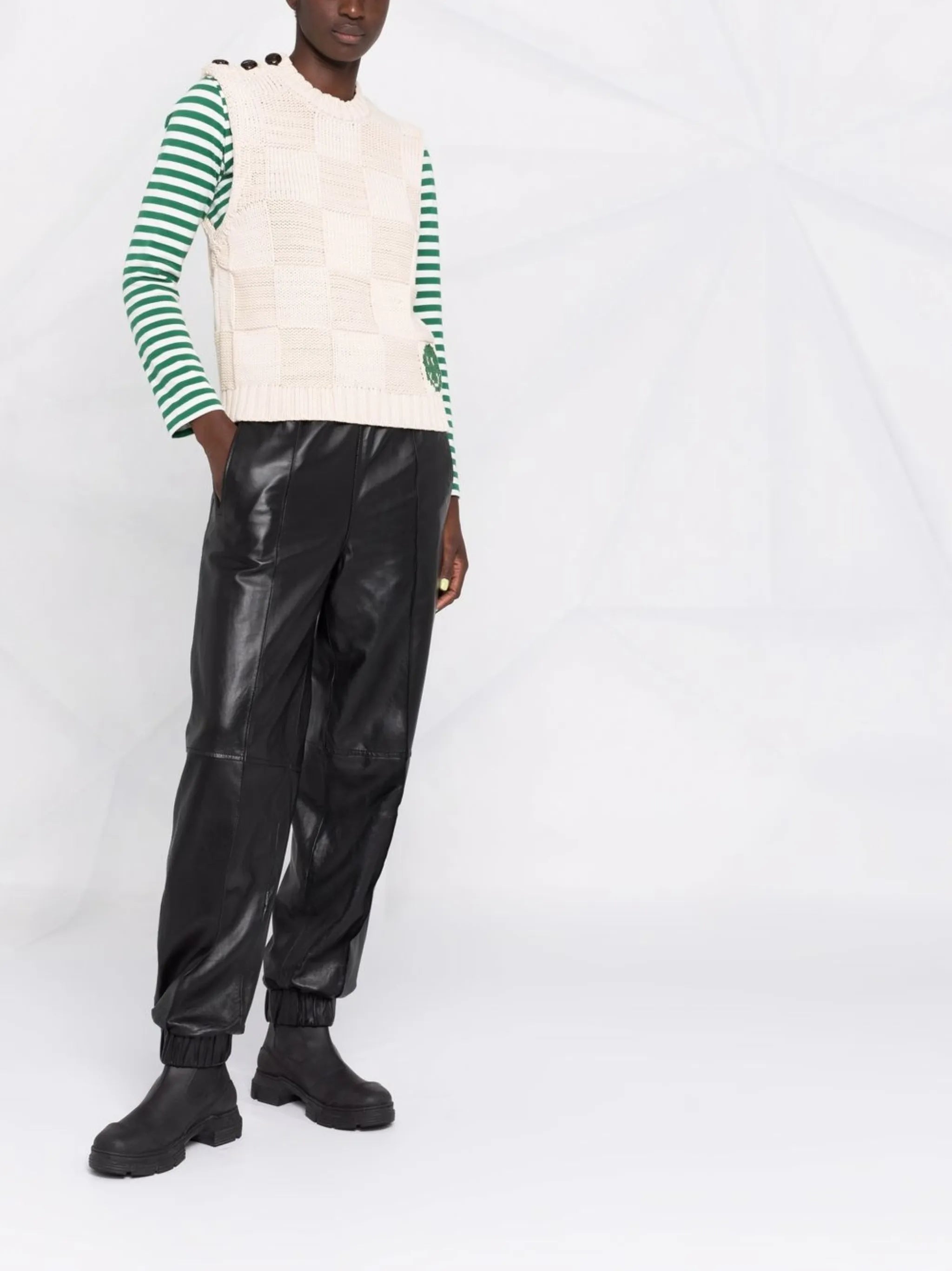 smiley fitted sweater vest