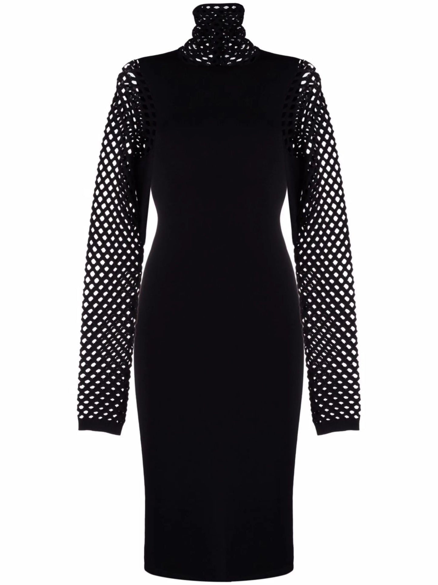 open-knit roll-neck dress