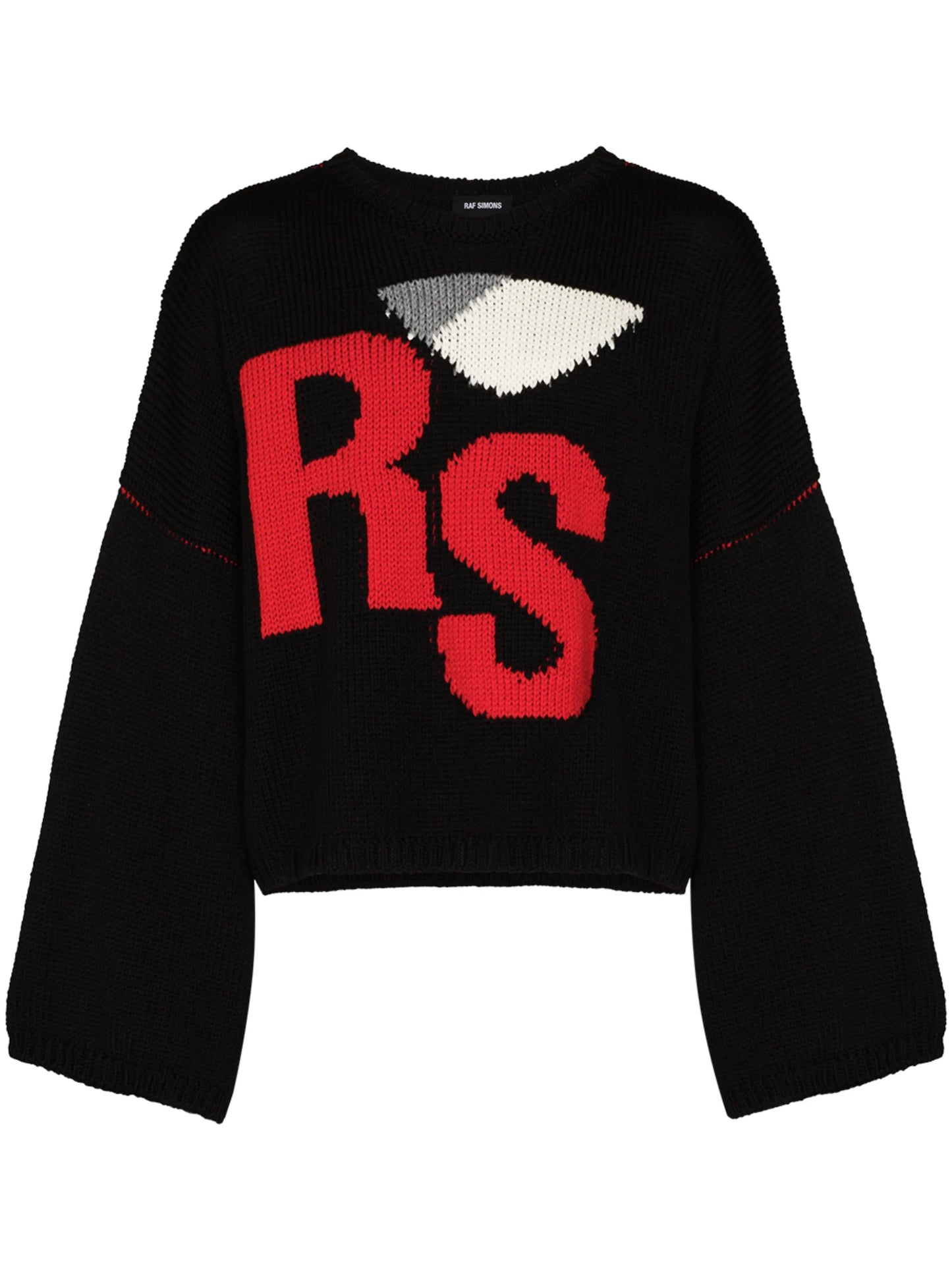 logo-intarsia wool jumper