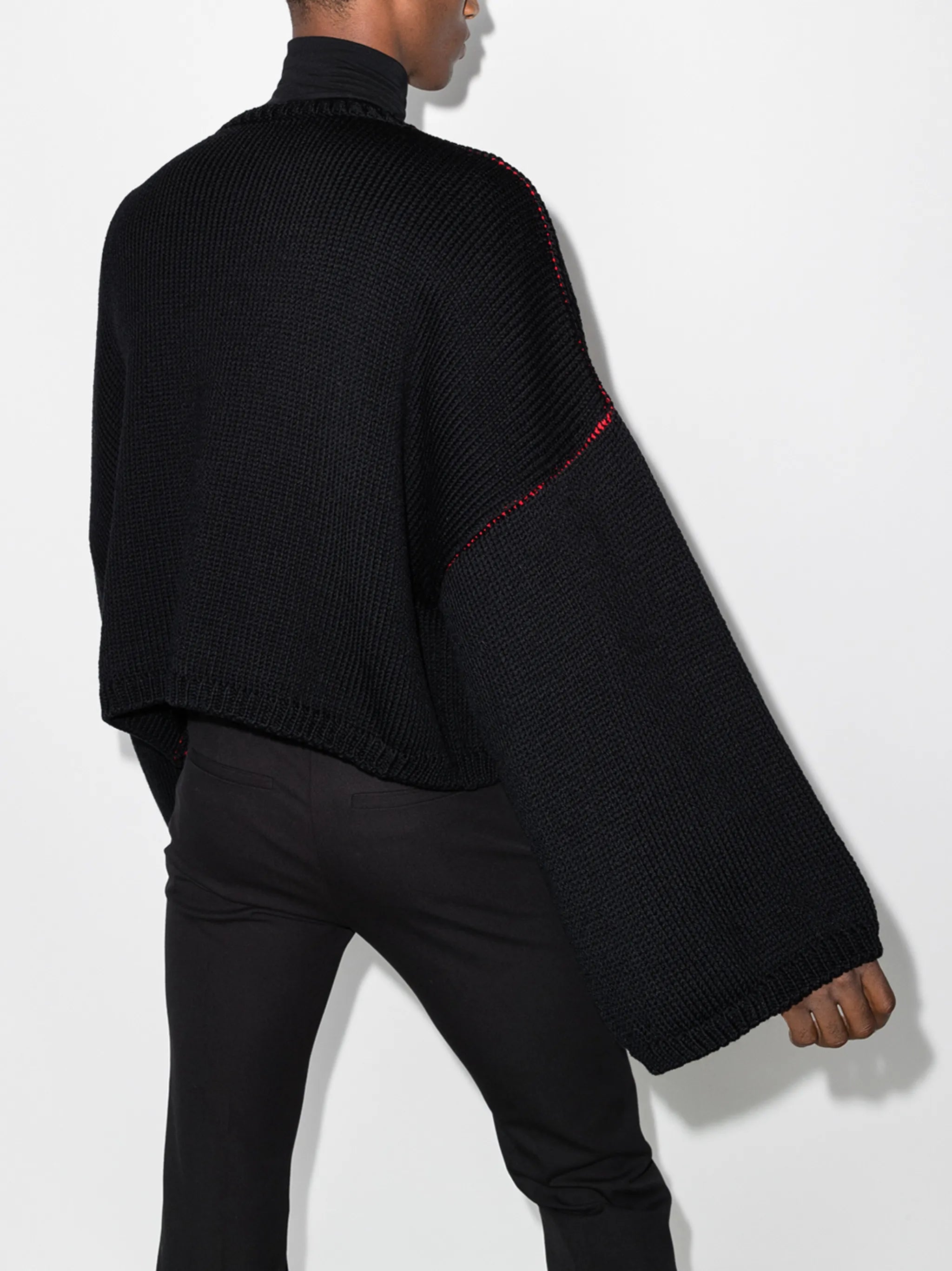 logo-intarsia wool jumper
