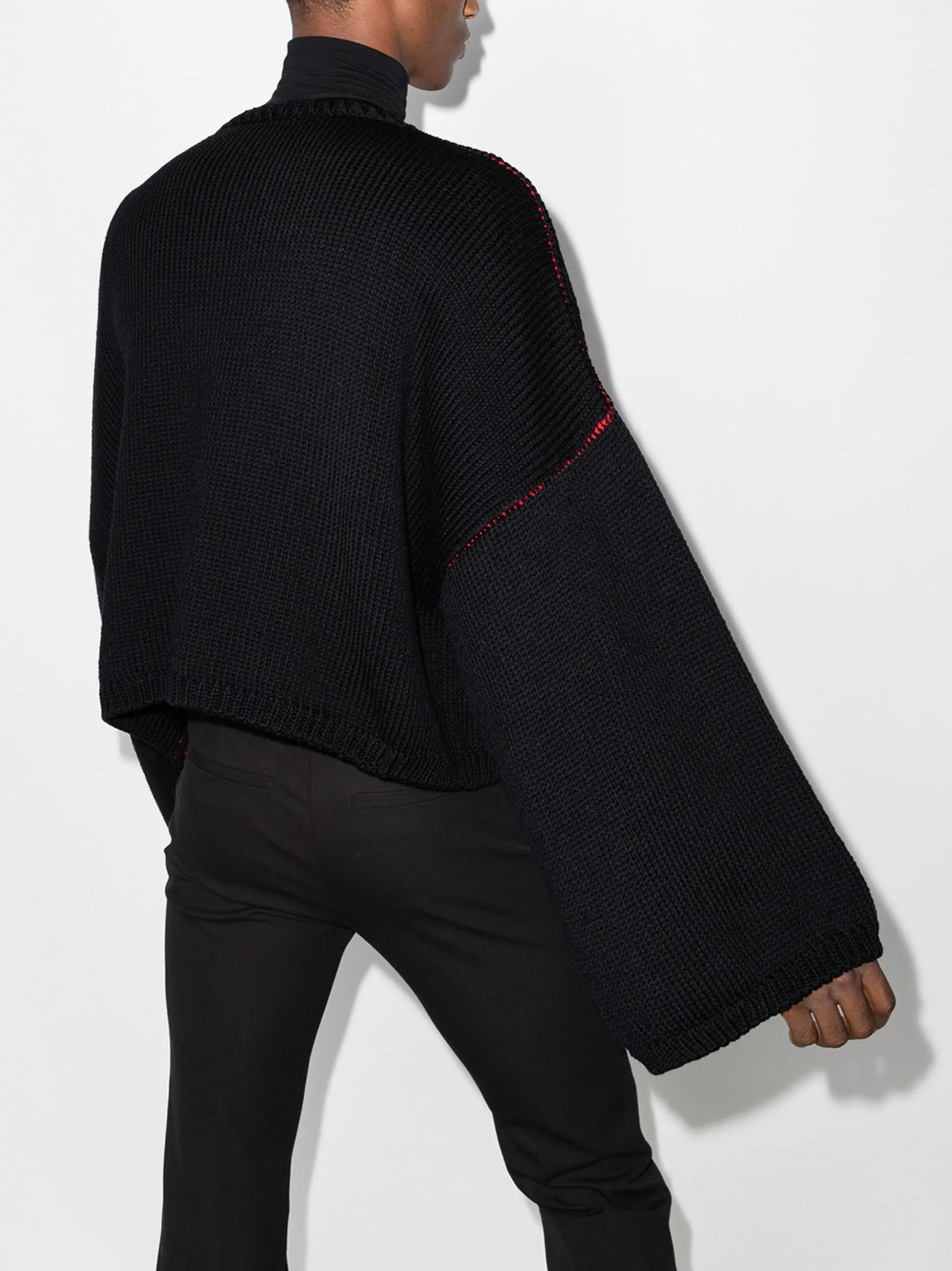 logo-intarsia wool jumper