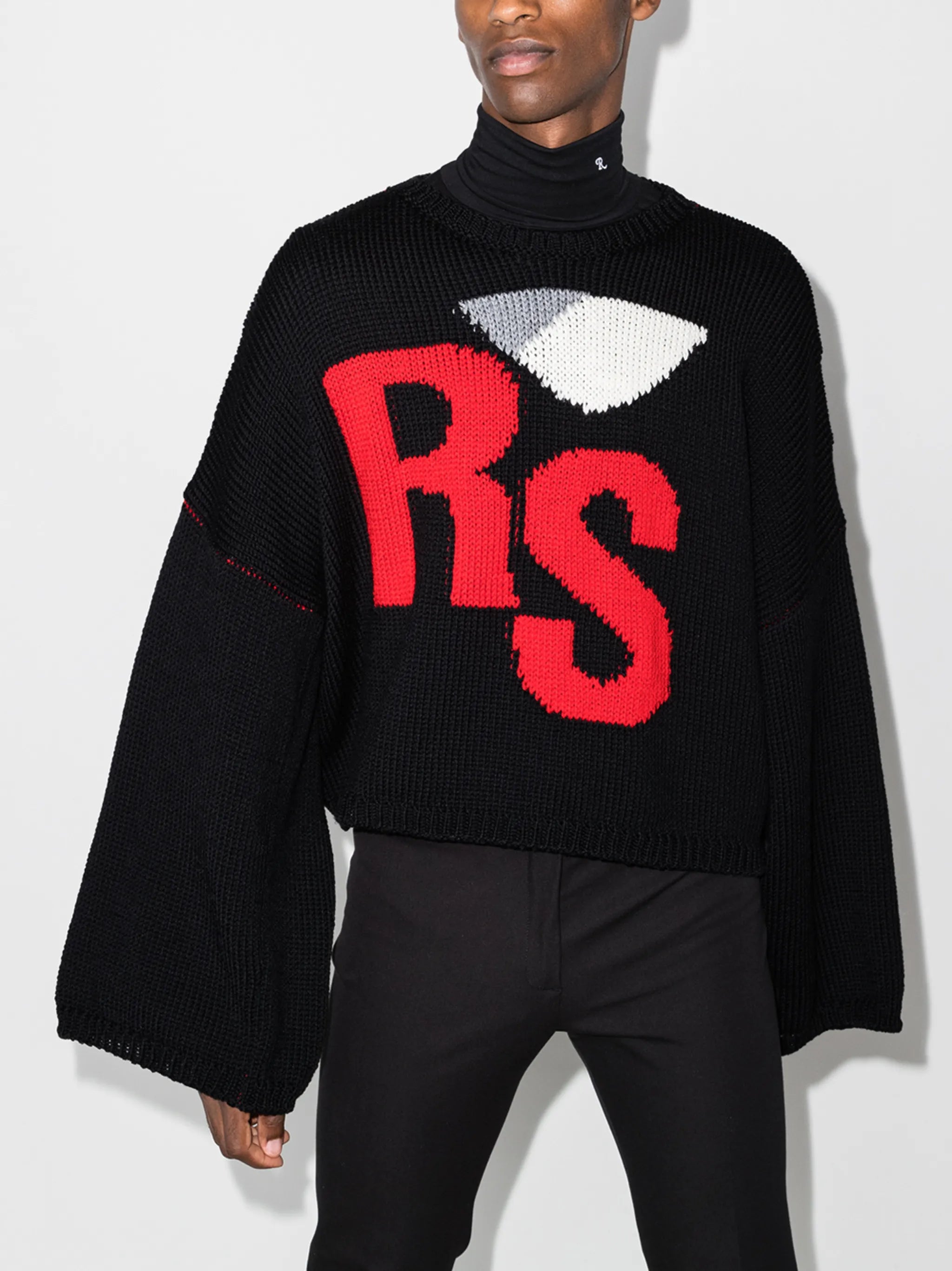 logo-intarsia wool jumper