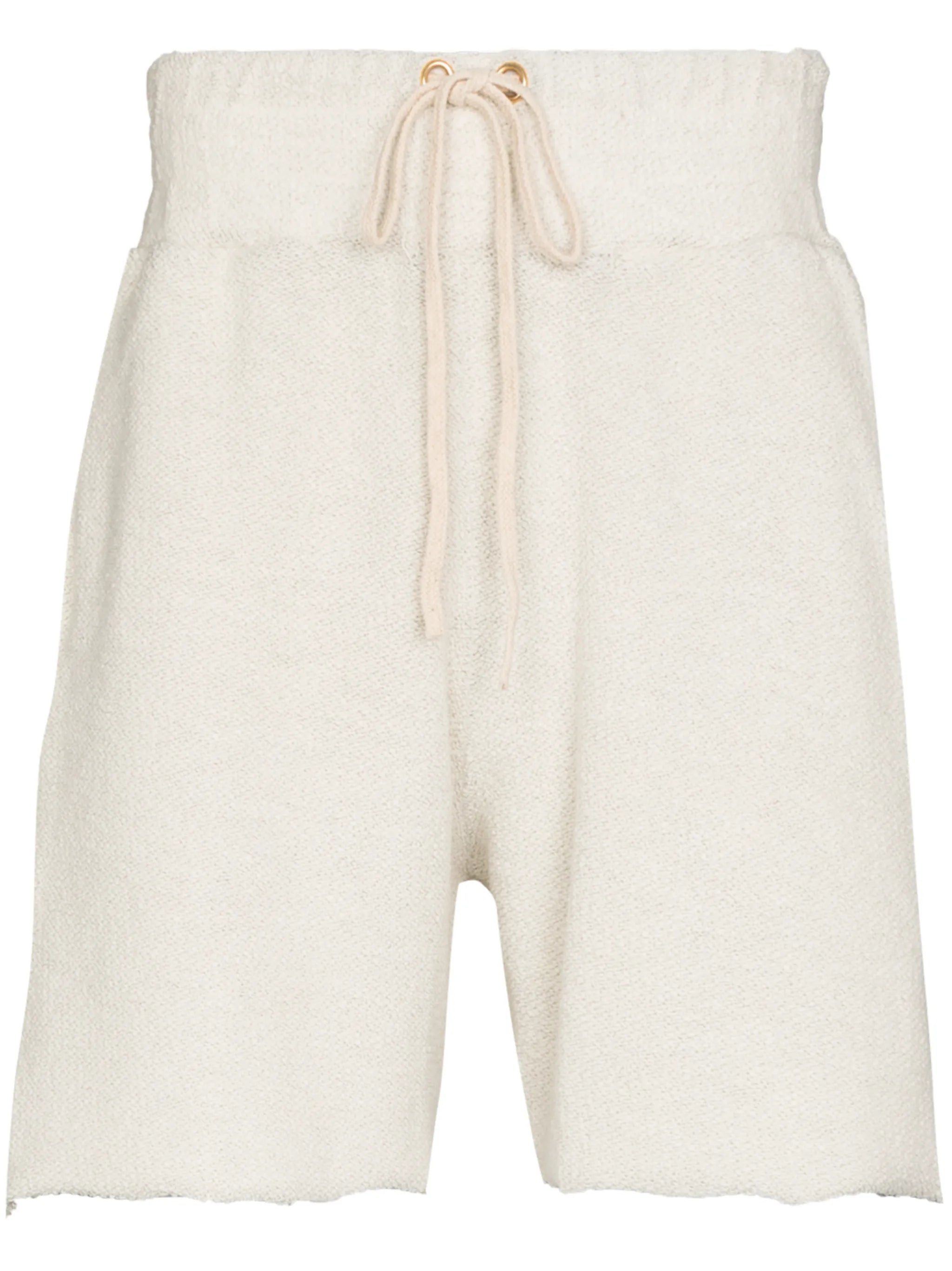 drawstring cotton track shorts