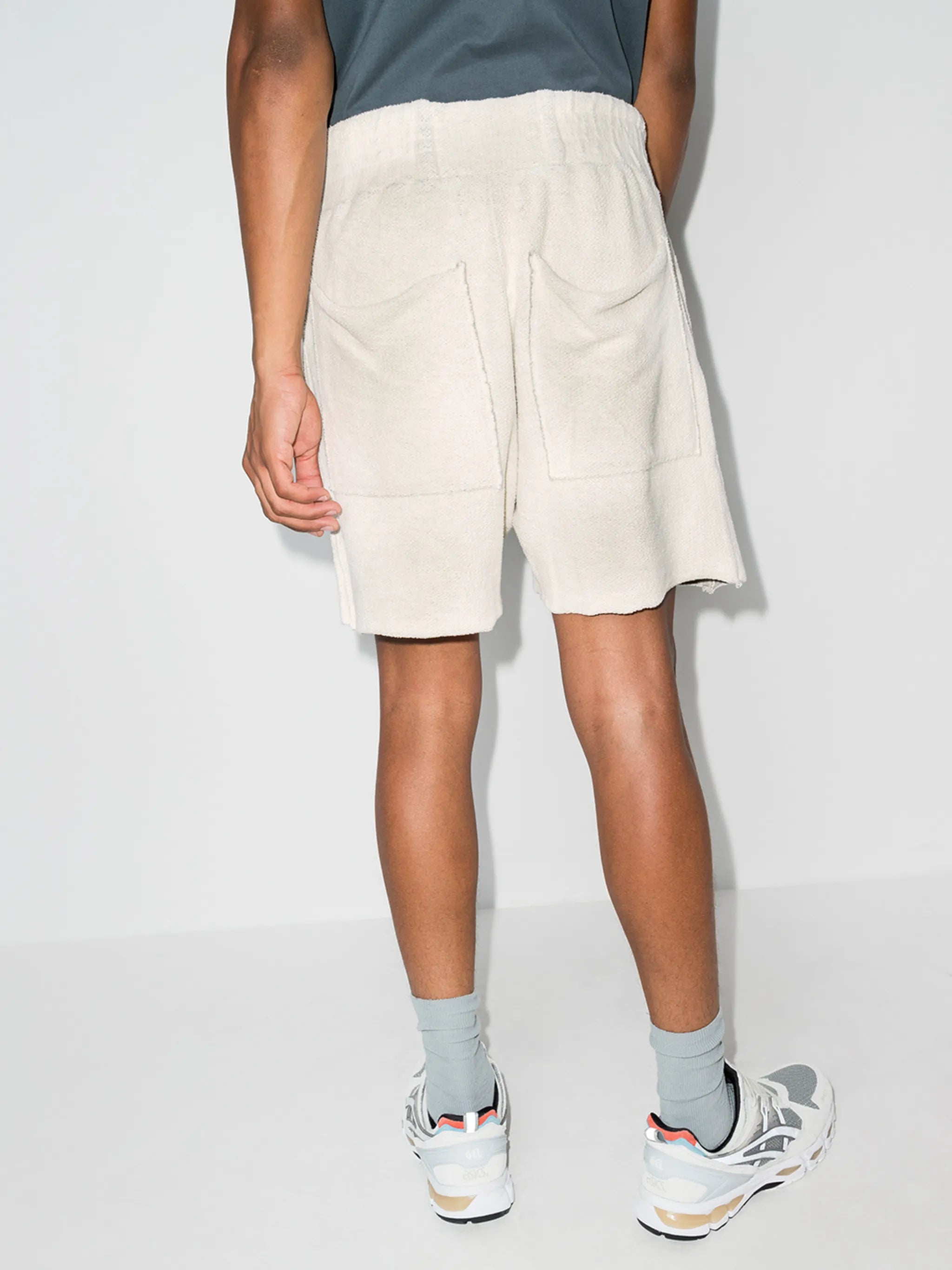 drawstring cotton track shorts