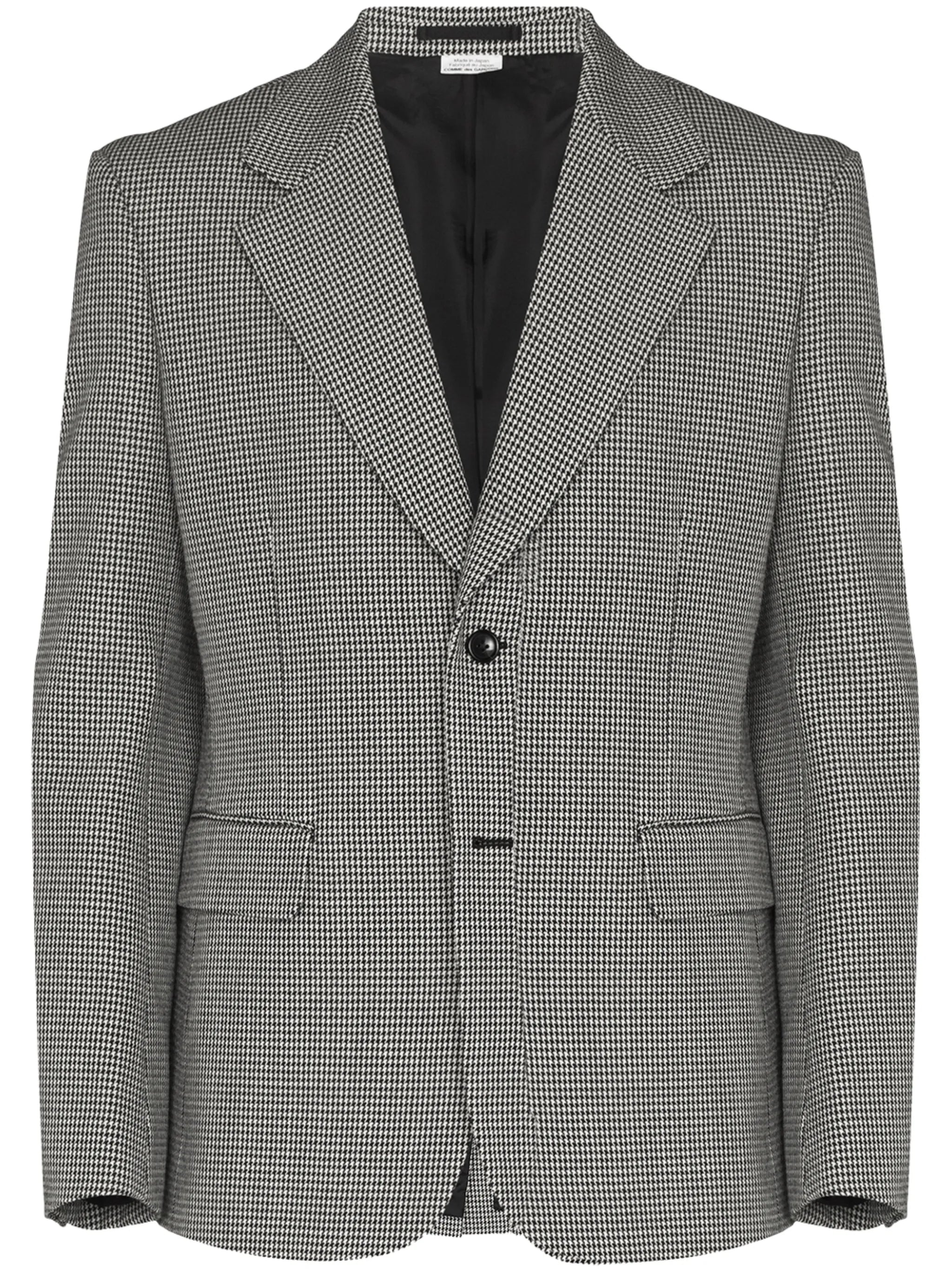 single-breasted houndstooth blazer