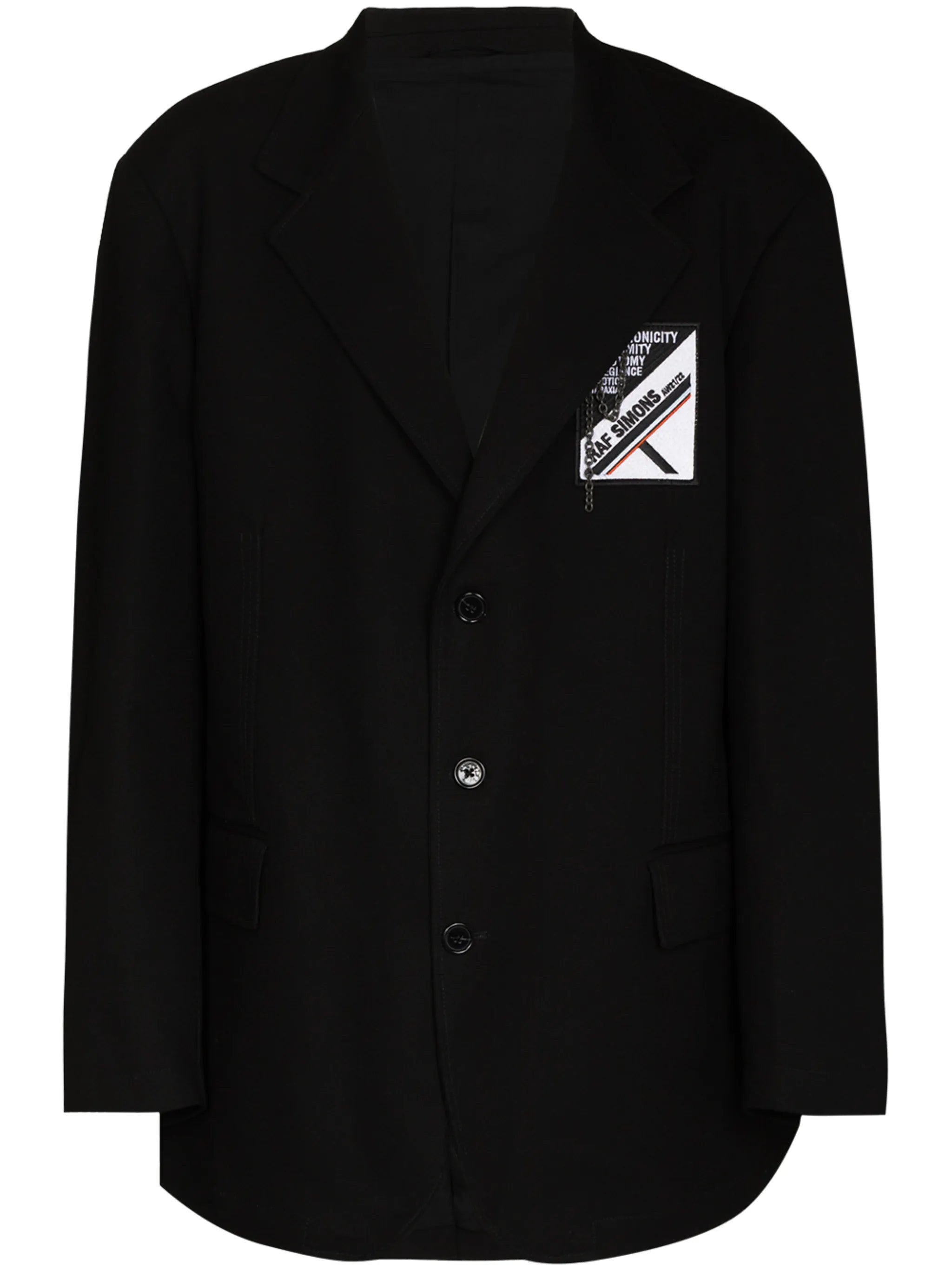 logo-patch single-breasted blazer