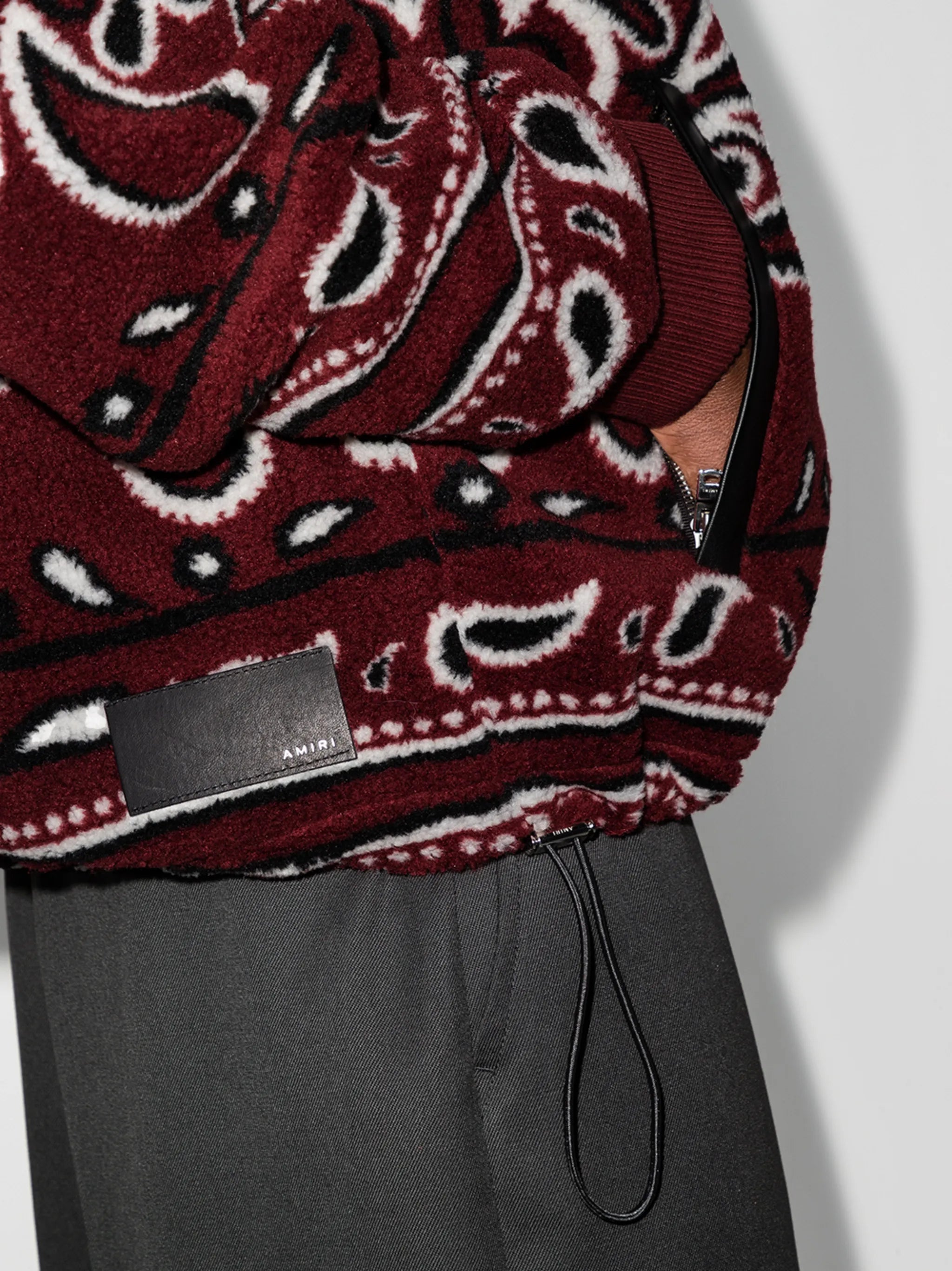 Bandana print fleece jacket