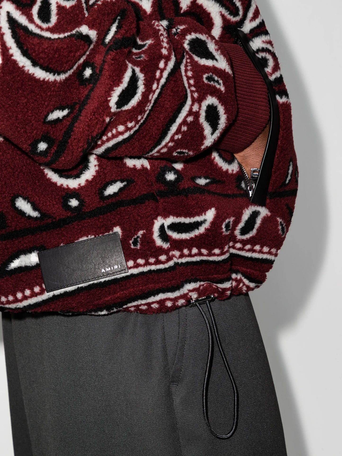 Bandana print fleece jacket