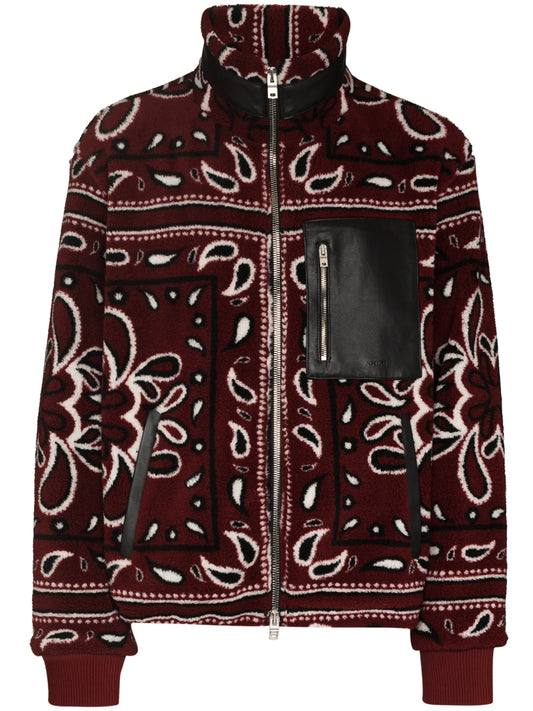 Bandana print fleece jacket