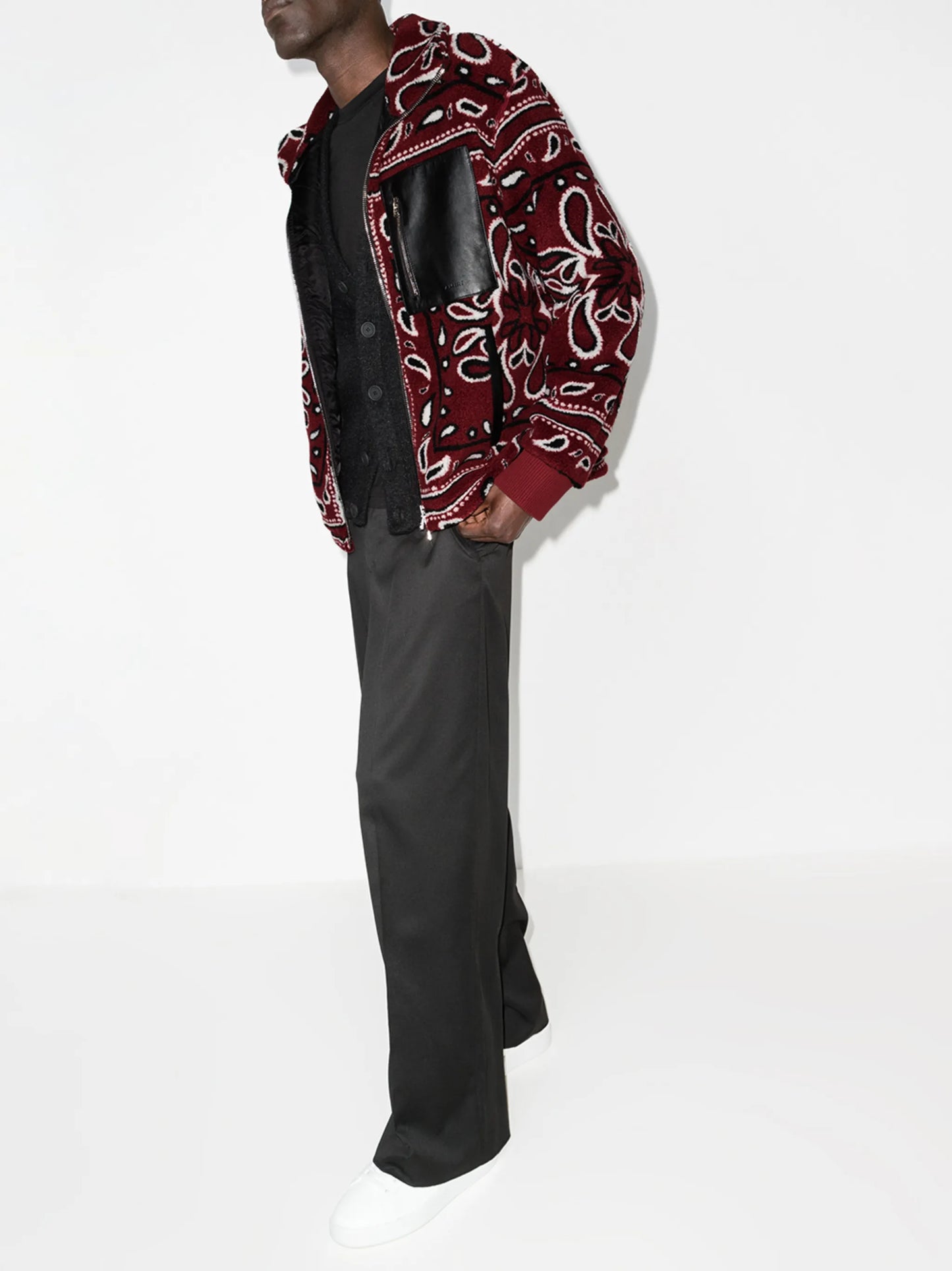 Bandana print fleece jacket