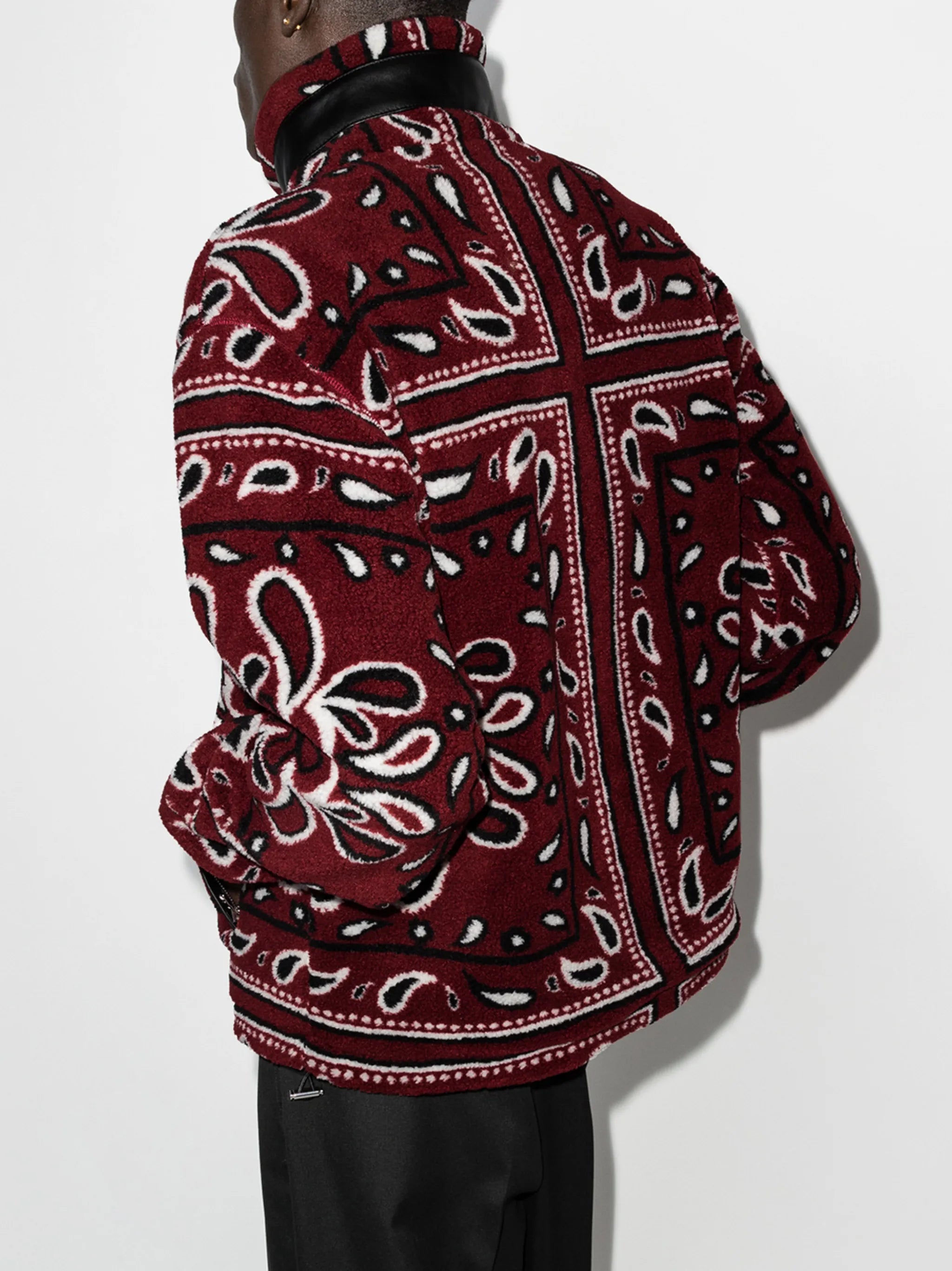 Bandana print fleece jacket
