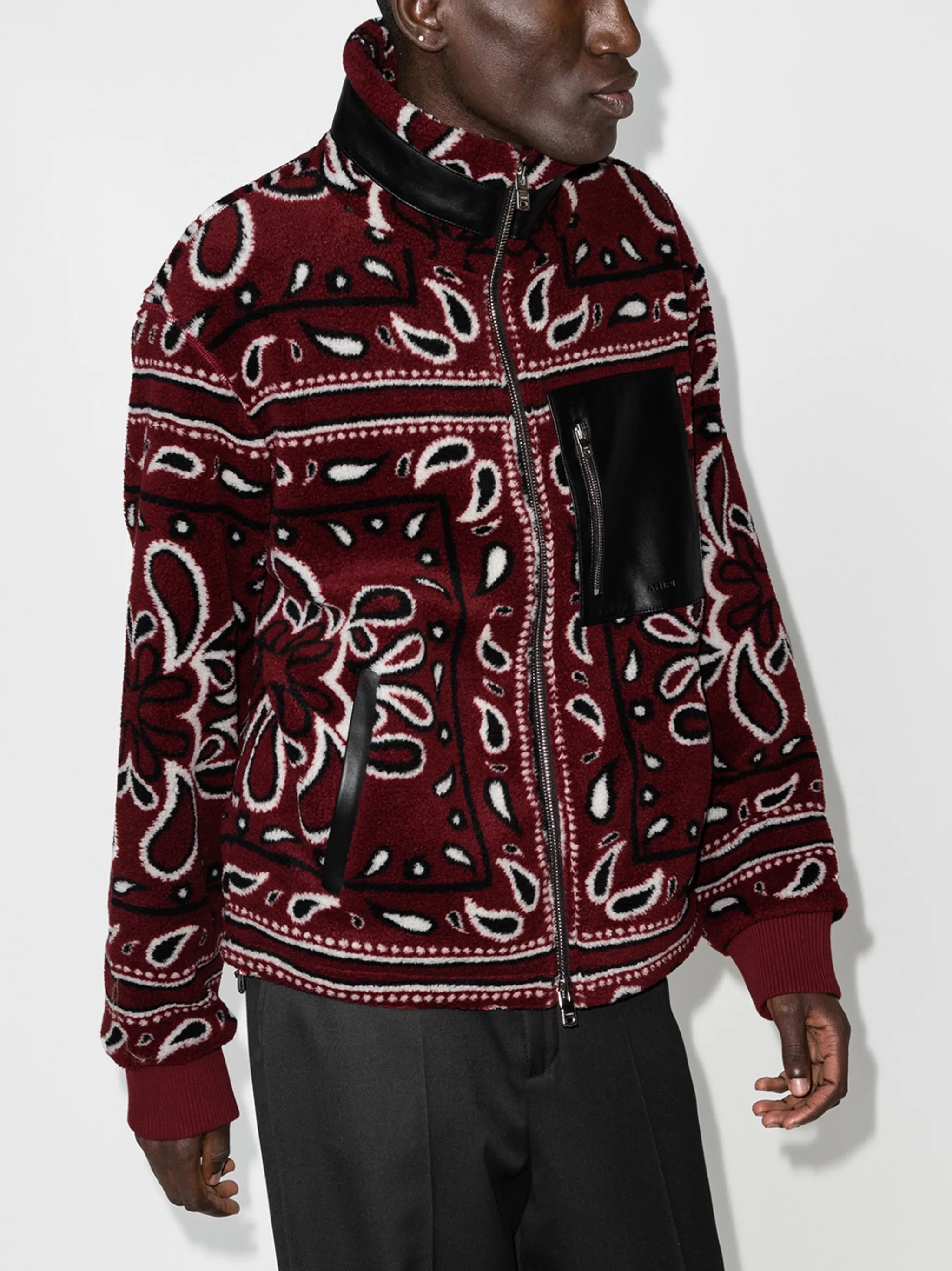 Bandana print fleece jacket