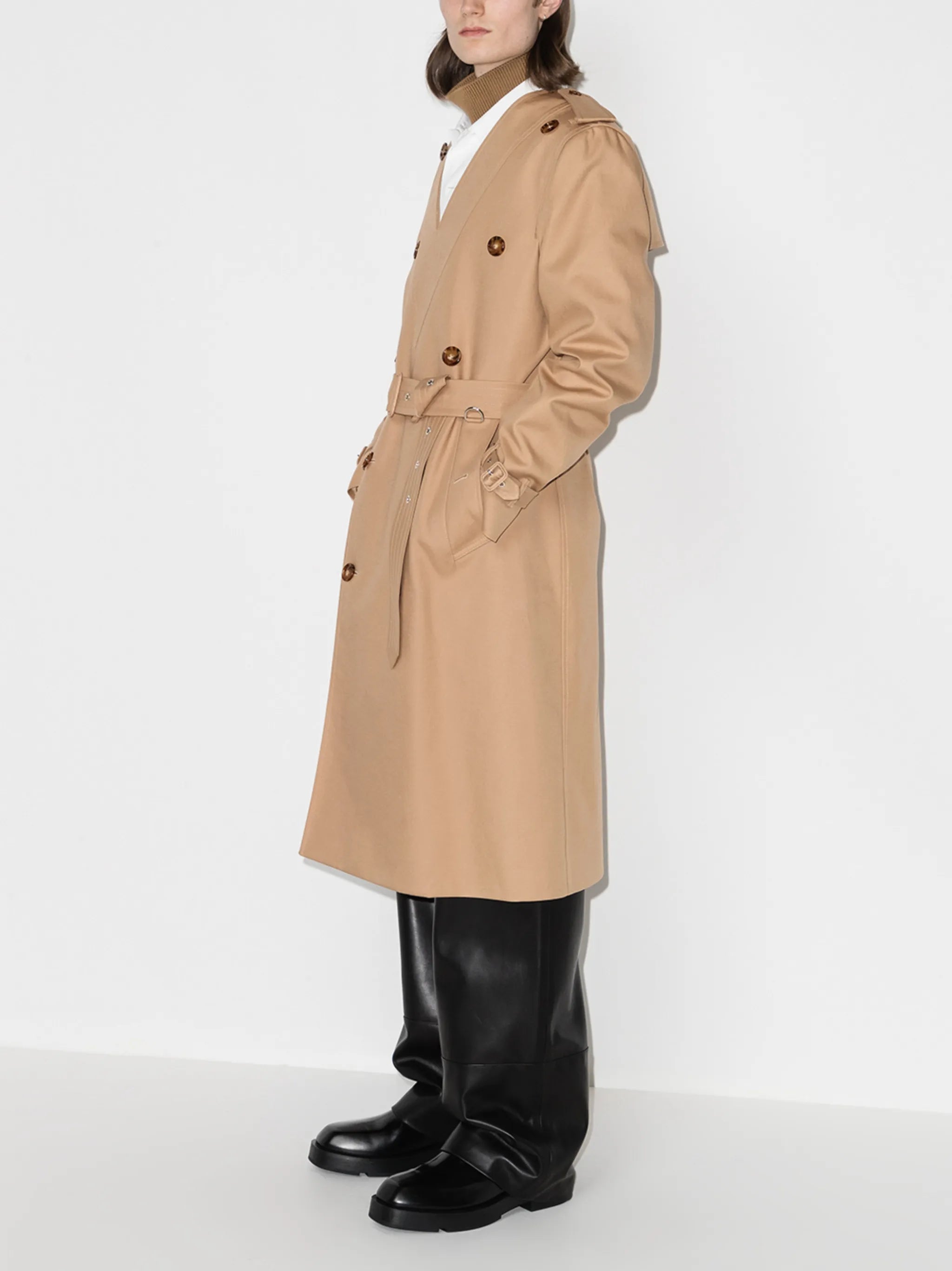 V-neck trench coat