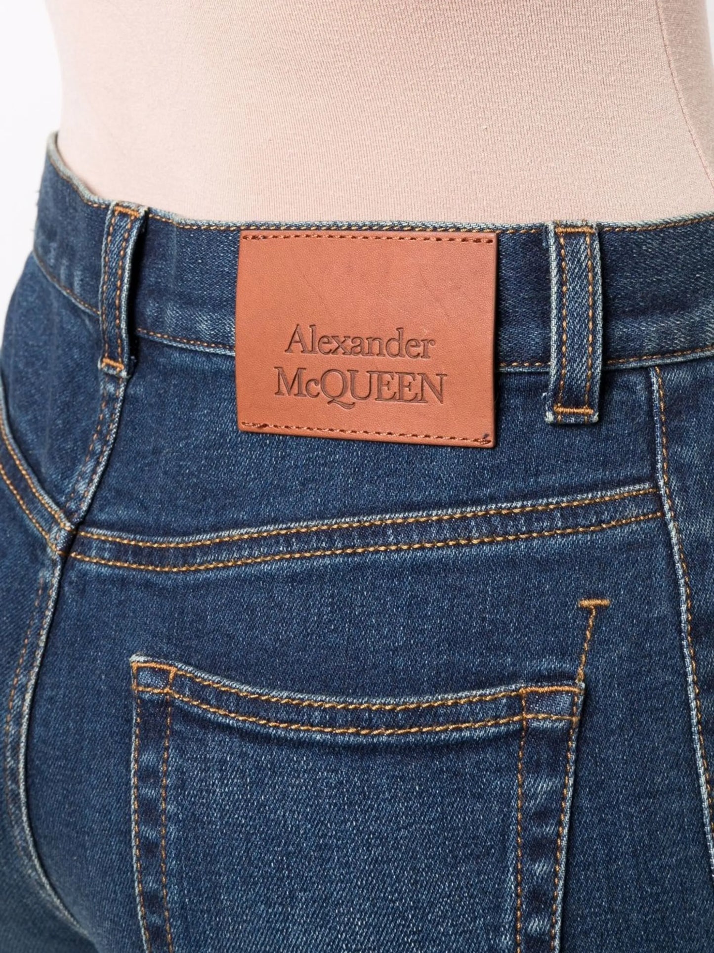 mid-rise flared-leg denim jeans