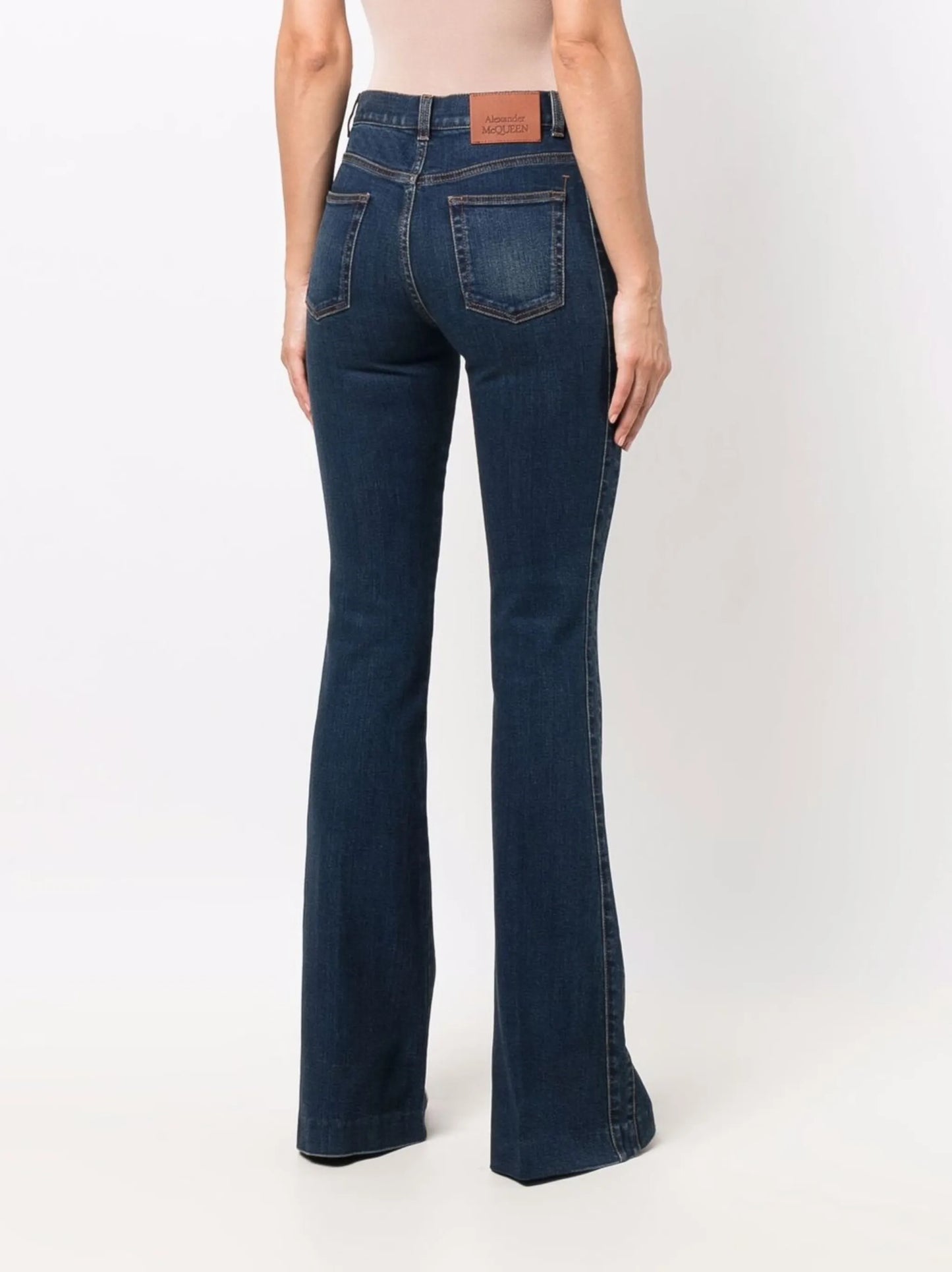 mid-rise flared-leg denim jeans