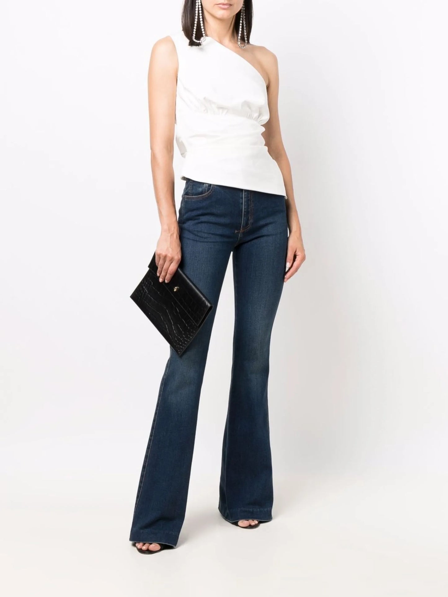 mid-rise flared-leg denim jeans