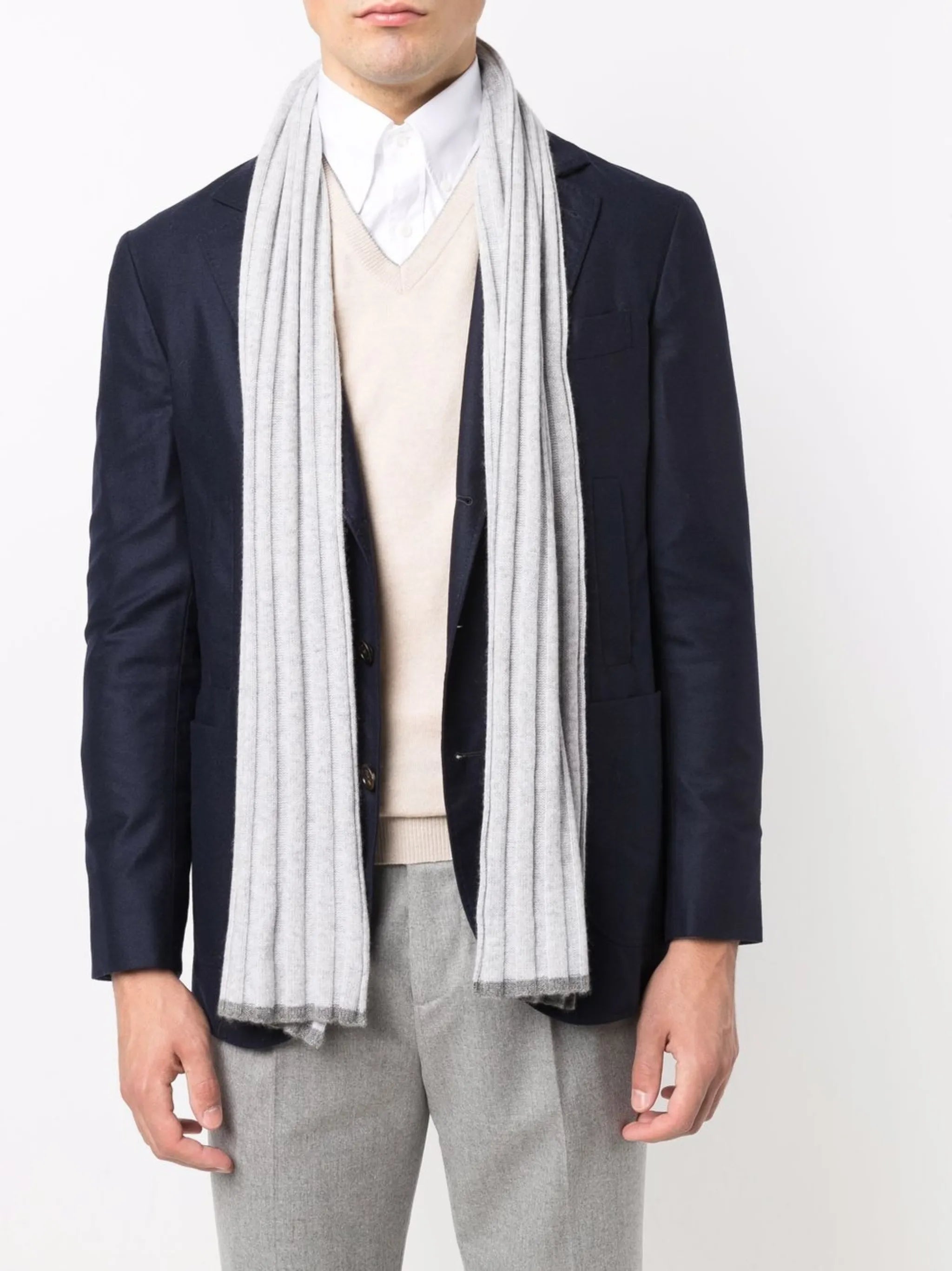 ribbed-knit cashmere scarf