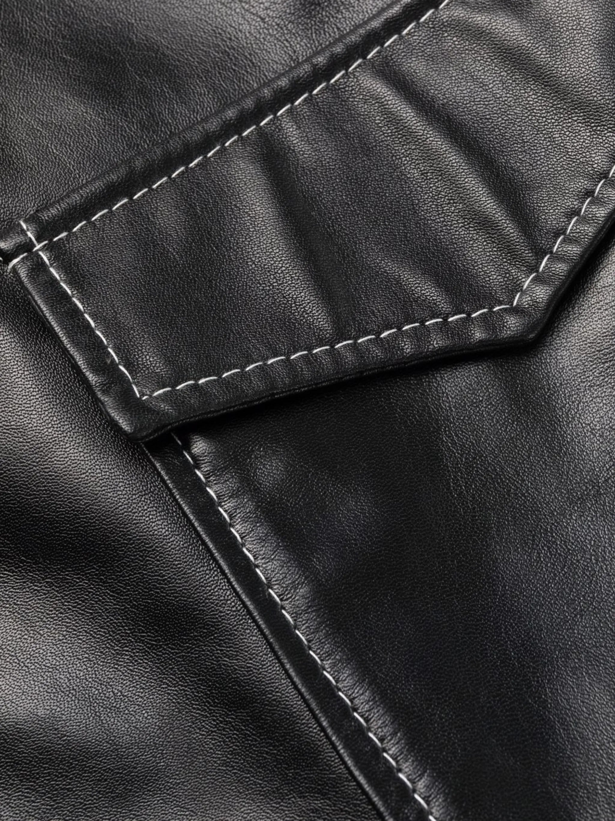 leather shirt minidress
