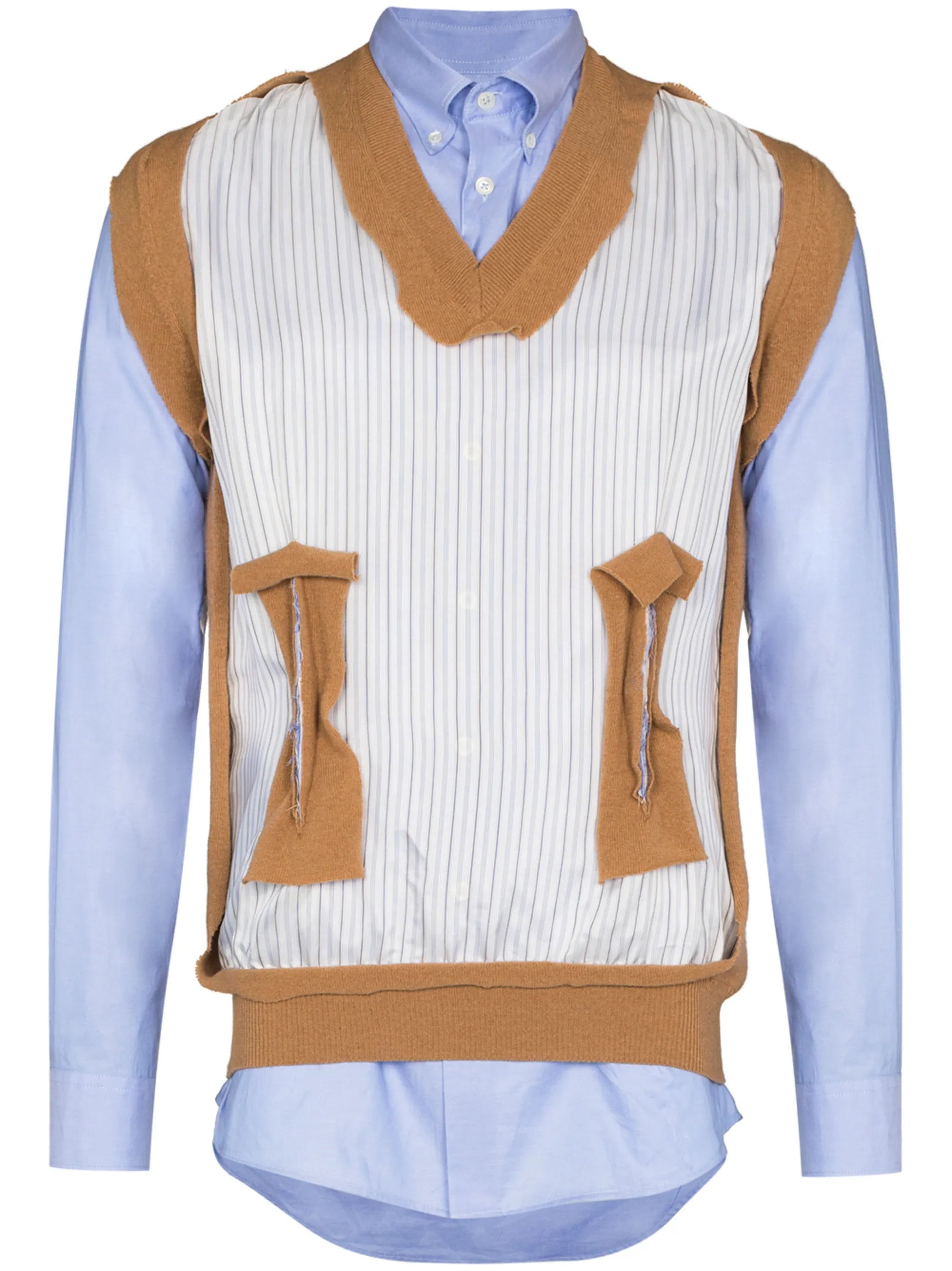 deconstructed layered shirt