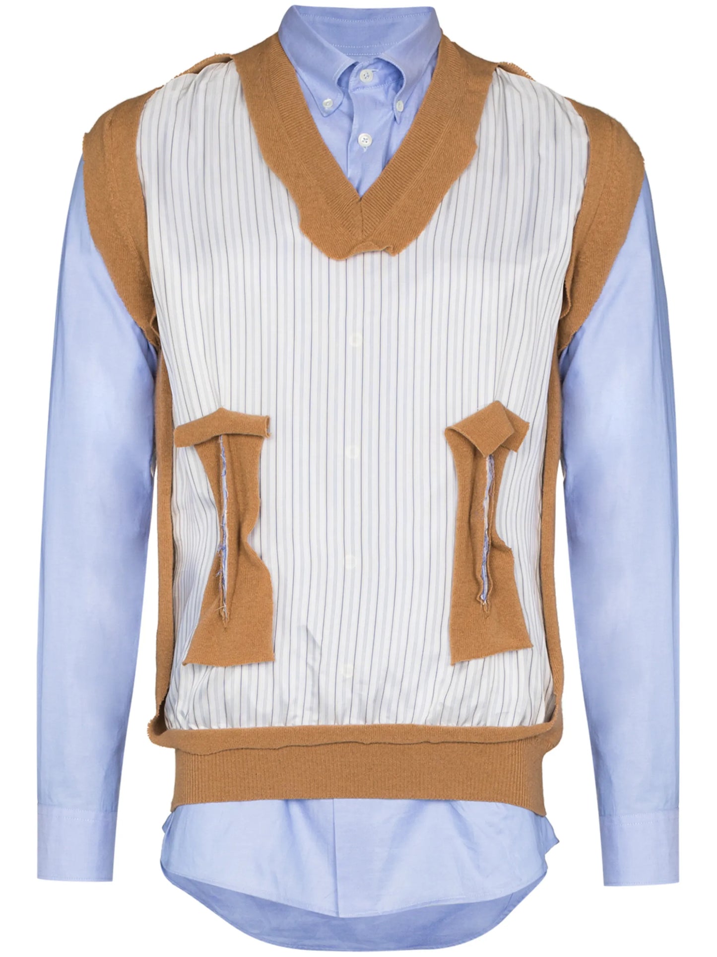 deconstructed layered shirt