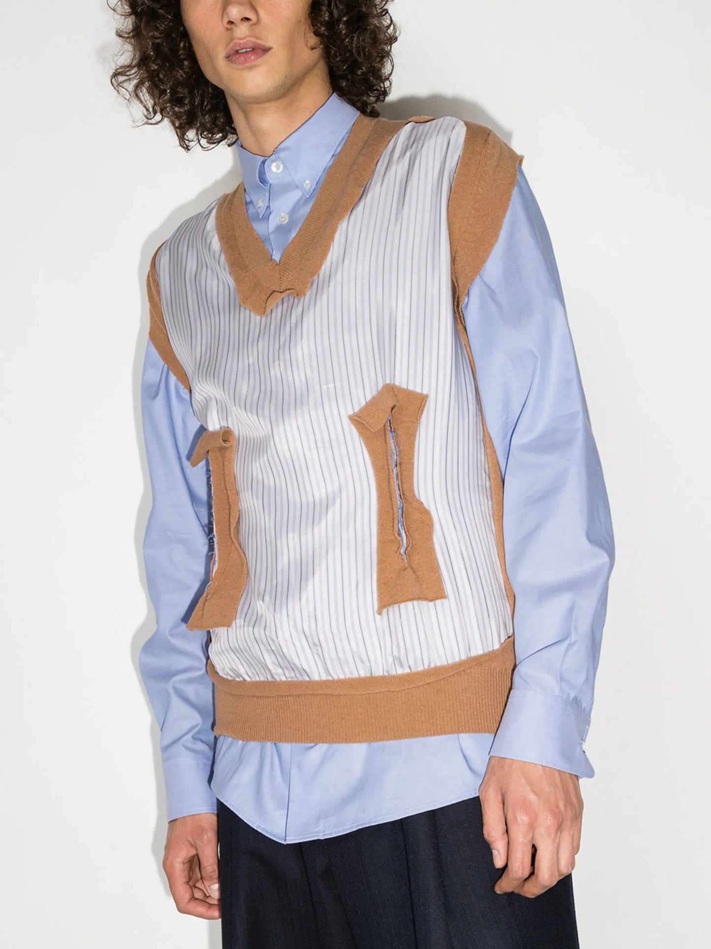 deconstructed layered shirt