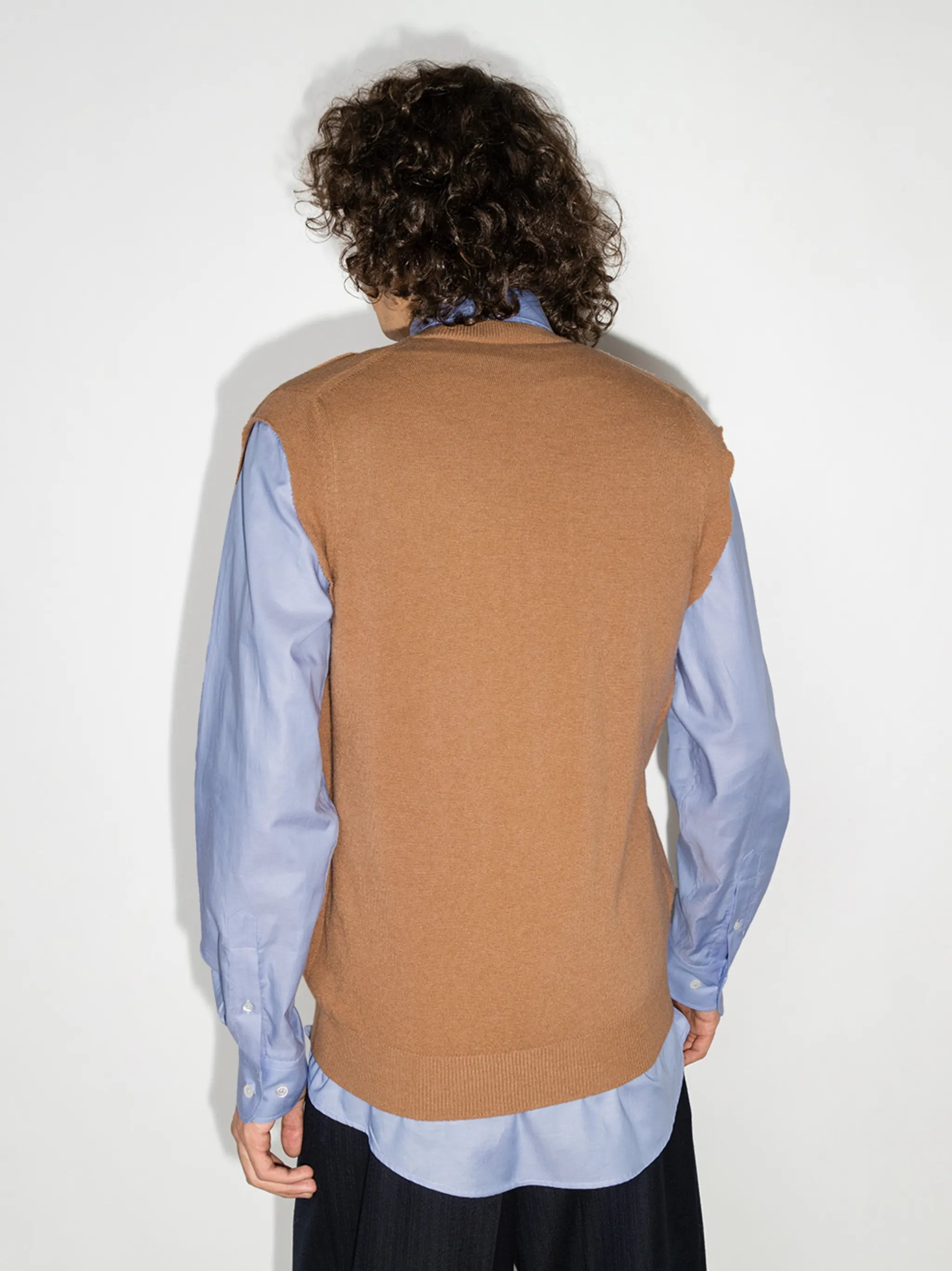 deconstructed layered shirt