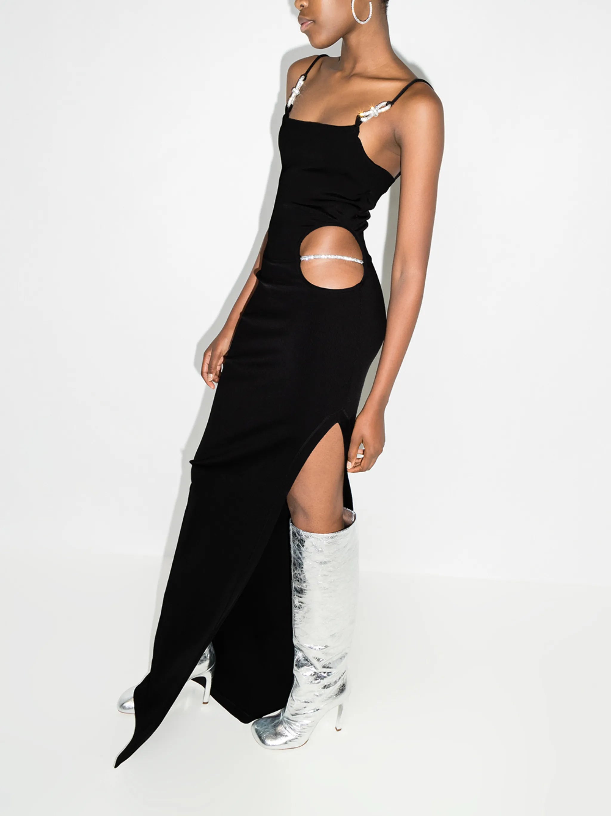 cutout crystal-embellished maxi dress
