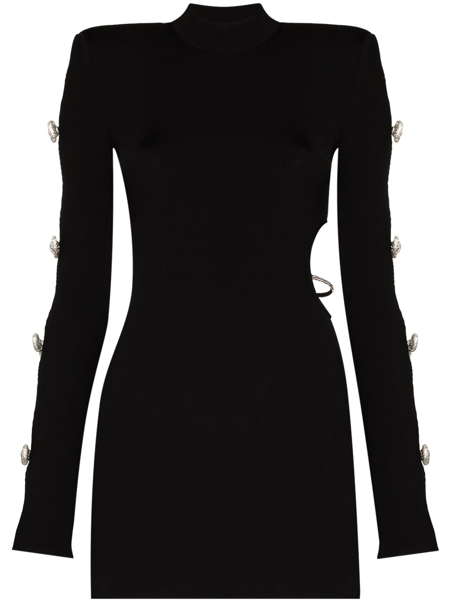 cutout crystal-bow minidress
