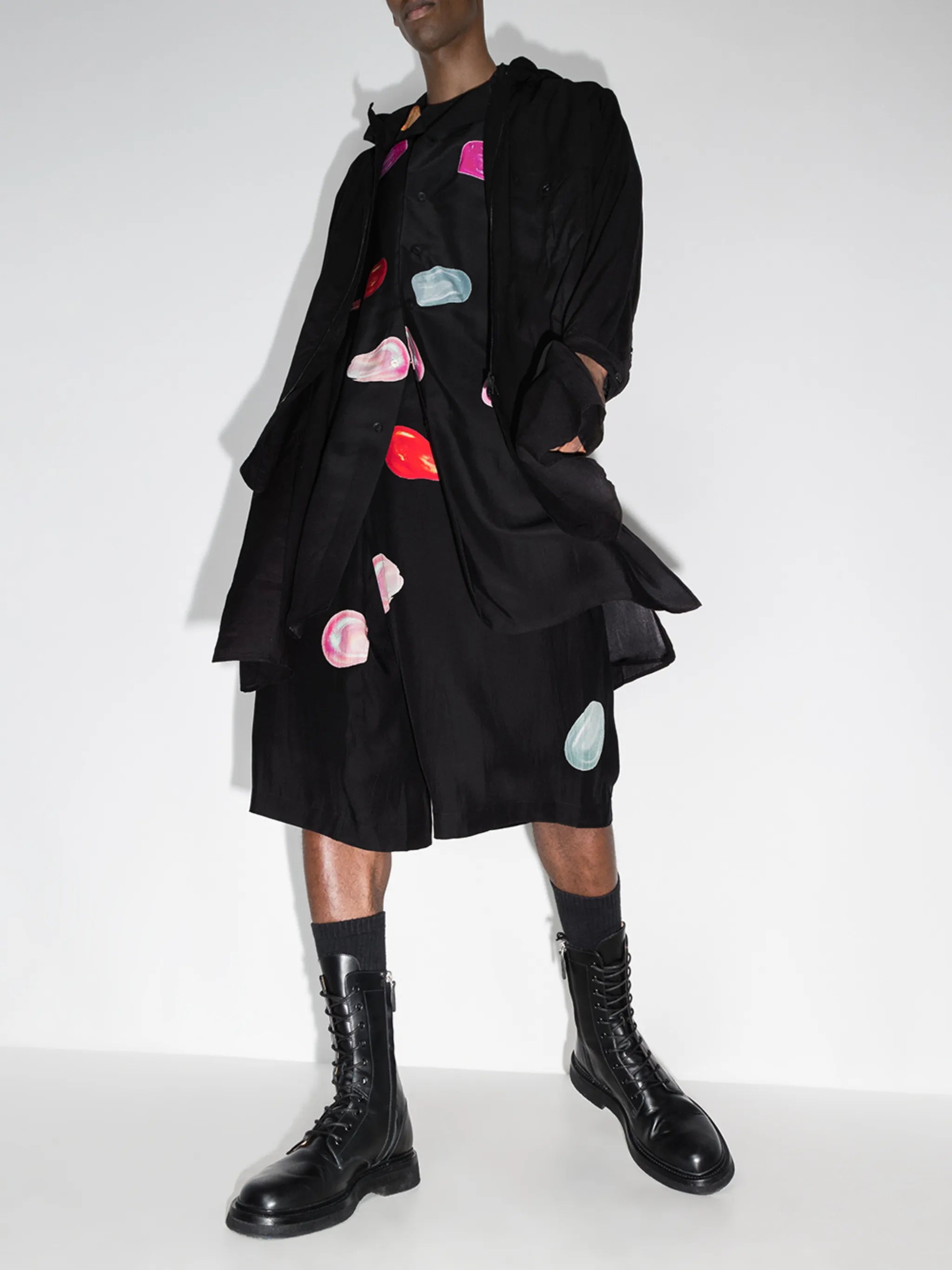 Tears silk Bermuda shorts