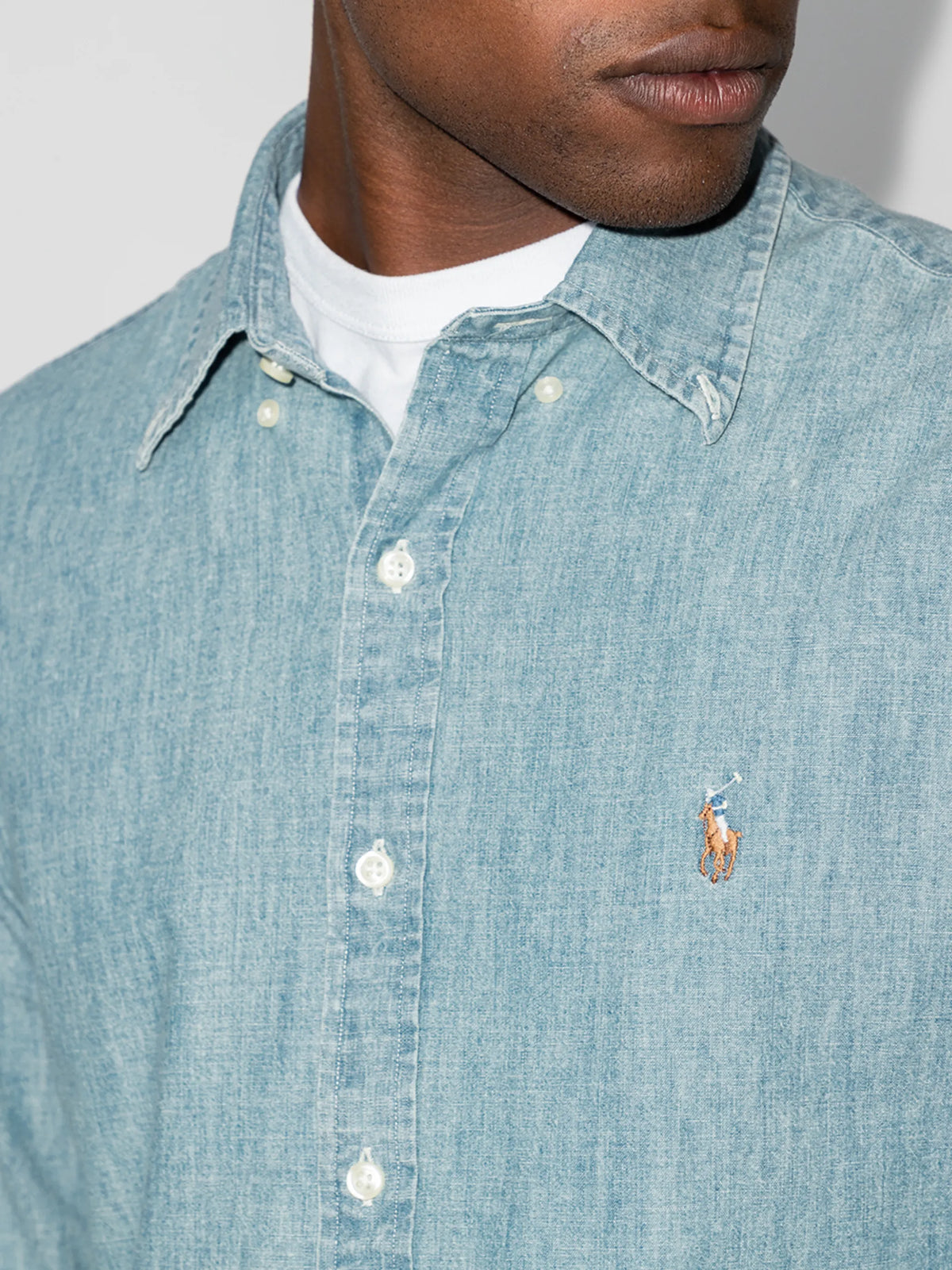 logo-embroidered button-down shirt