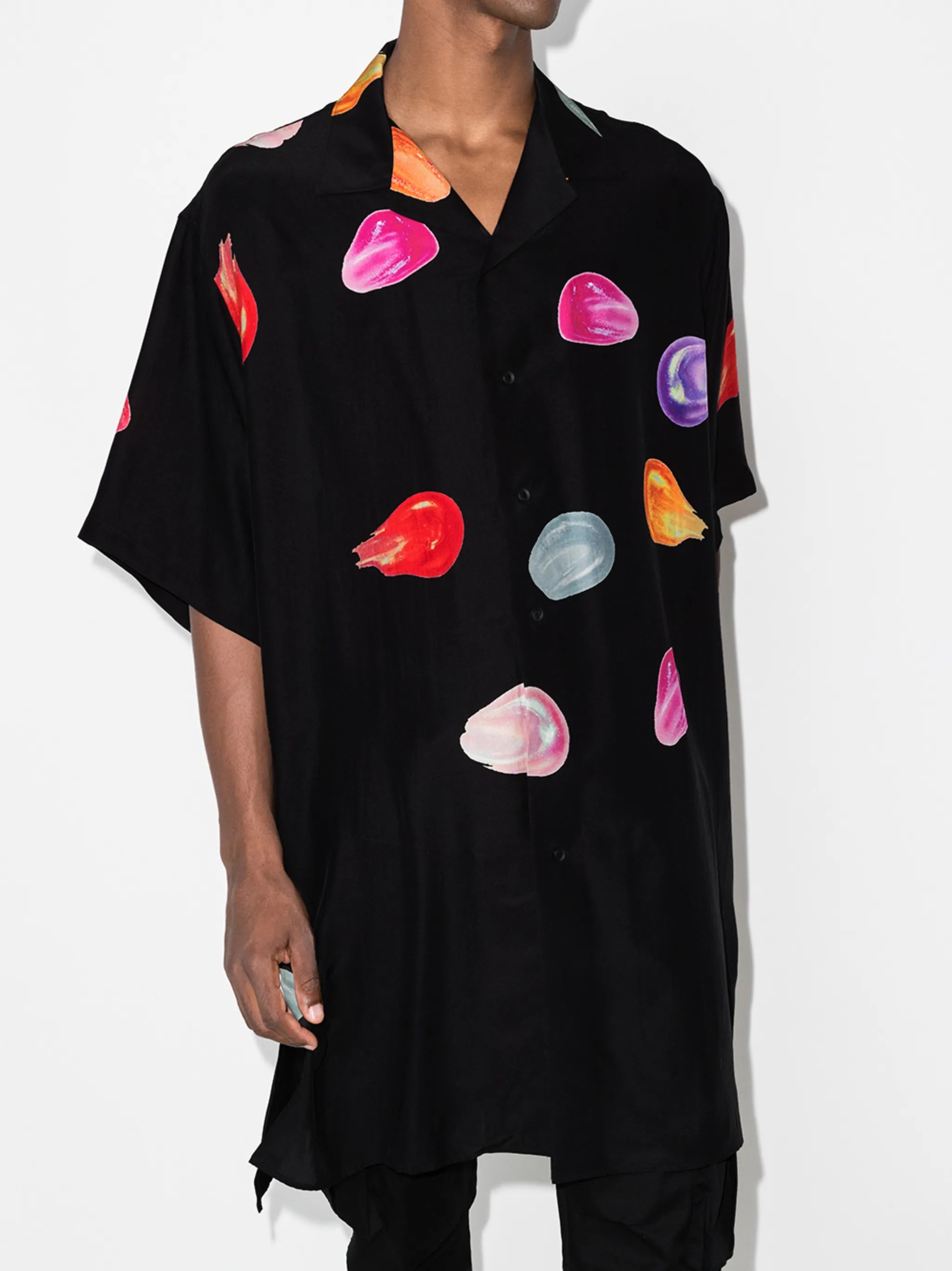 Tear short-sleeve oversized shirt